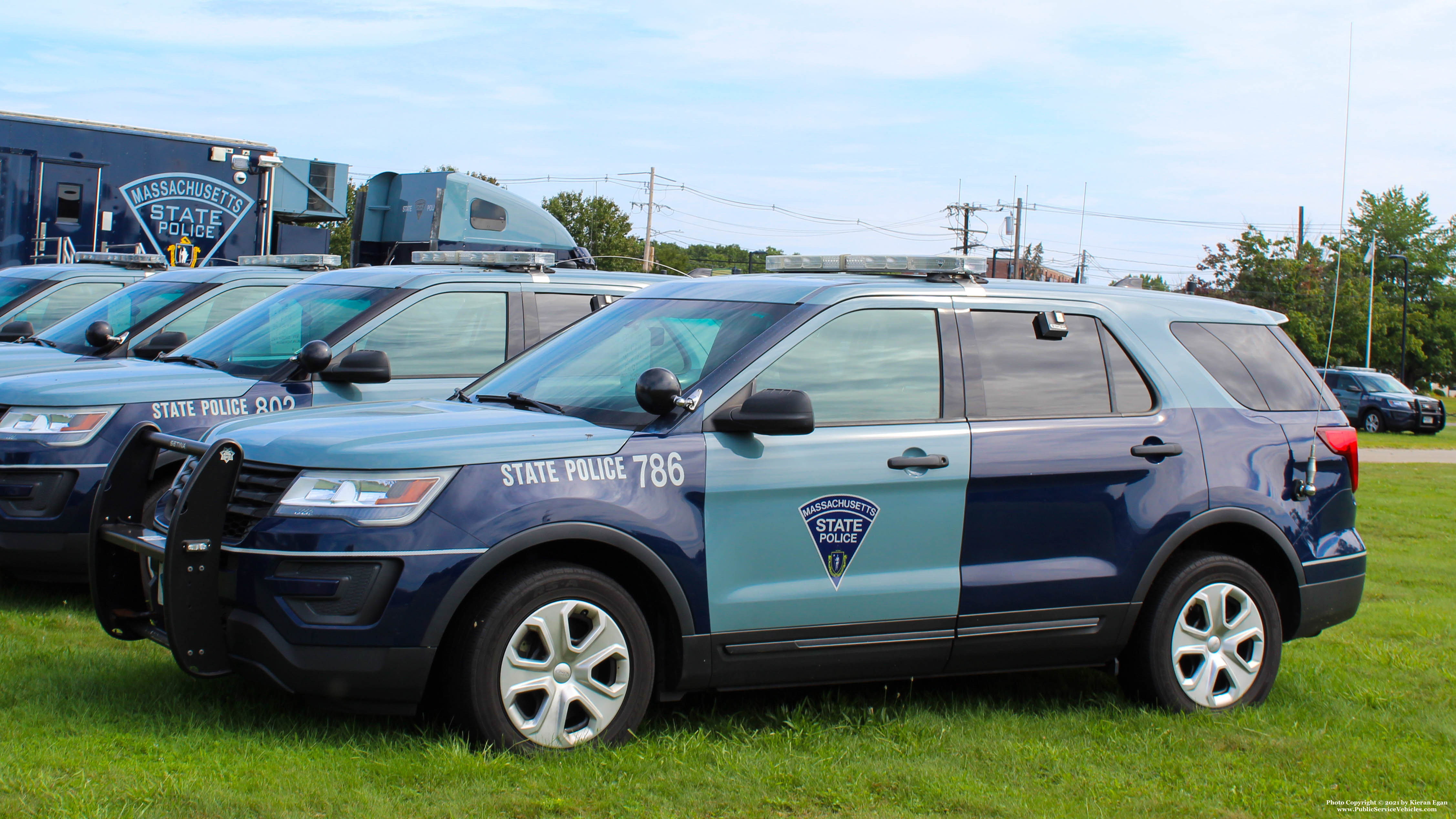 A photo  of Massachusetts State Police
            Cruiser 786, a 2016 Ford Police Interceptor Utility             taken by Kieran Egan