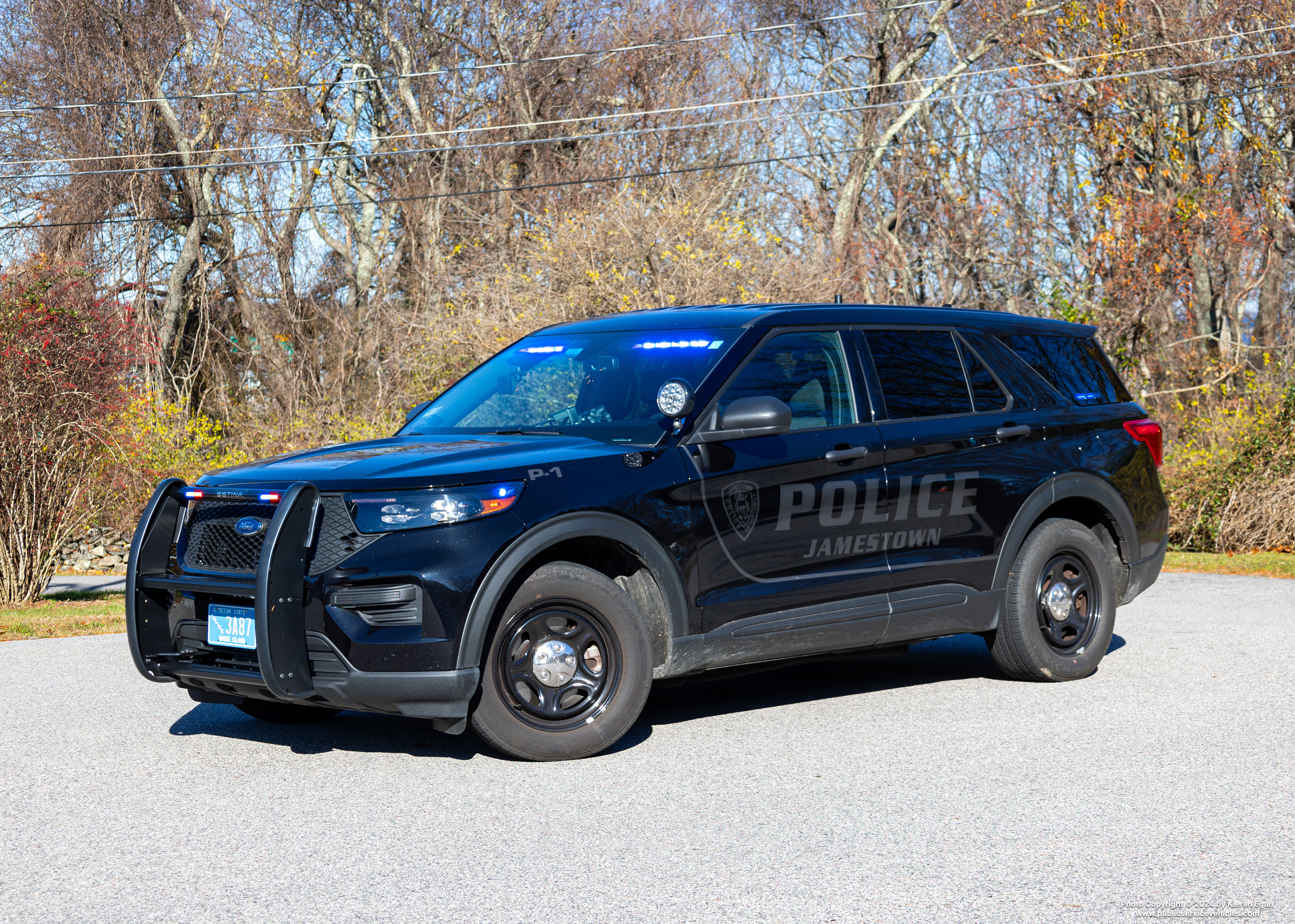 A photo  of Jamestown Police
            Patrol 1, a 2021 Ford Police Interceptor Utility             taken by Kieran Egan