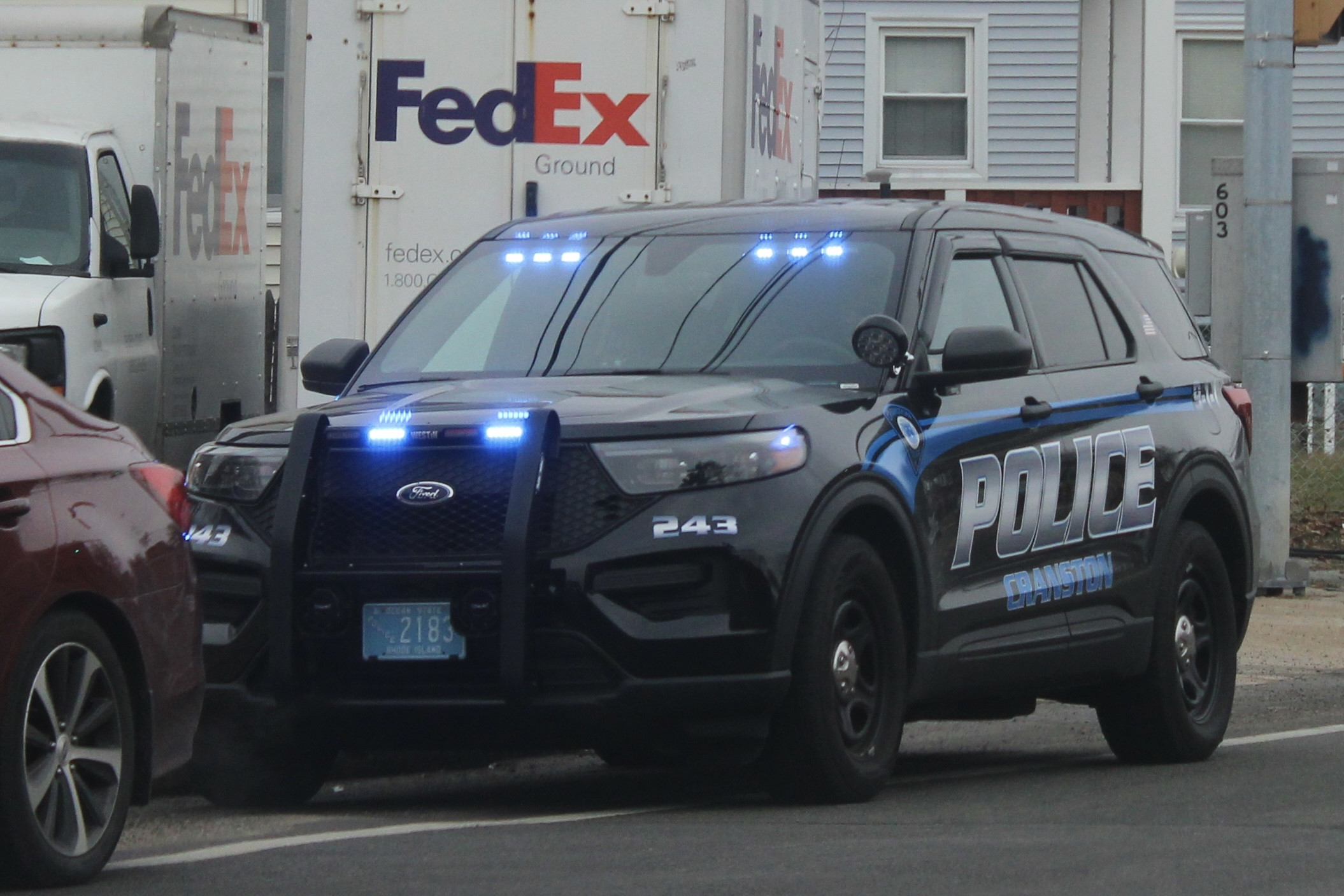A photo  of Cranston Police
            Cruiser 243, a 2022-2023 Ford Police Interceptor Utility             taken by @riemergencyvehicles