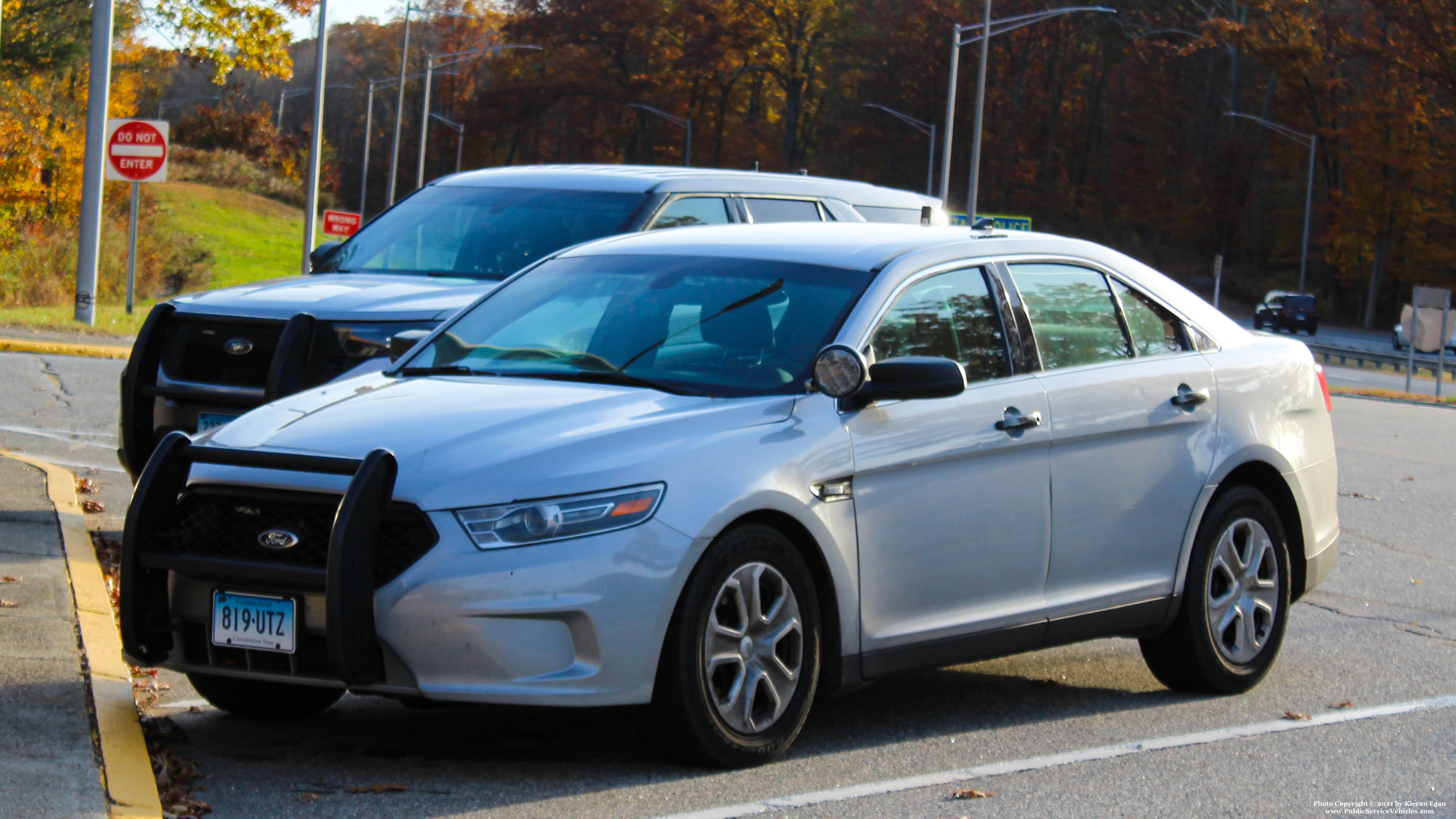 A photo  of Connecticut State Police
            Cruiser 819, a 2013-2019 Ford Police Interceptor Sedan             taken by Kieran Egan