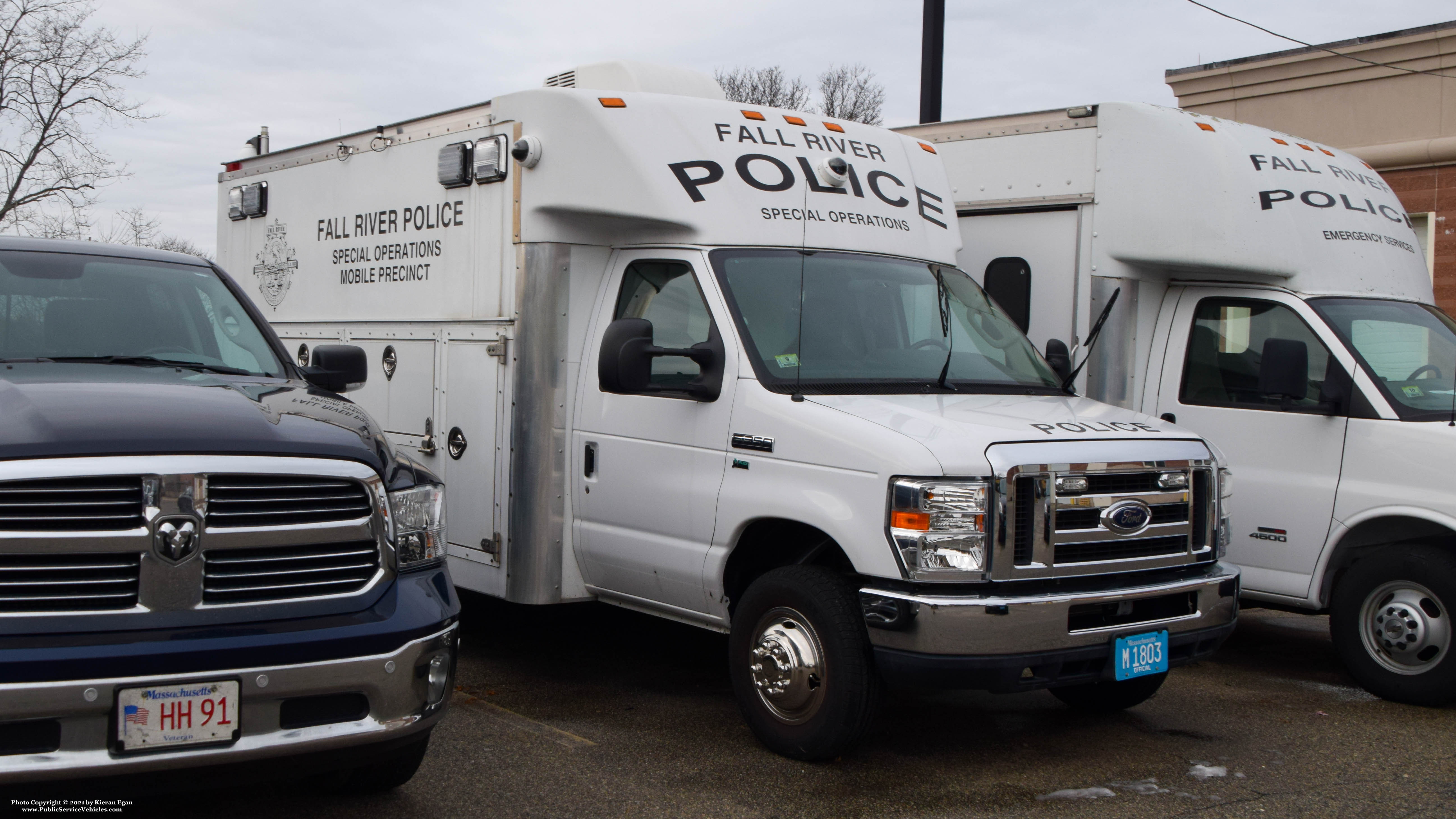 A photo  of Fall River Police
            Special Operations Mobile Precinct Unit, a 2014 Ford E-350             taken by Kieran Egan