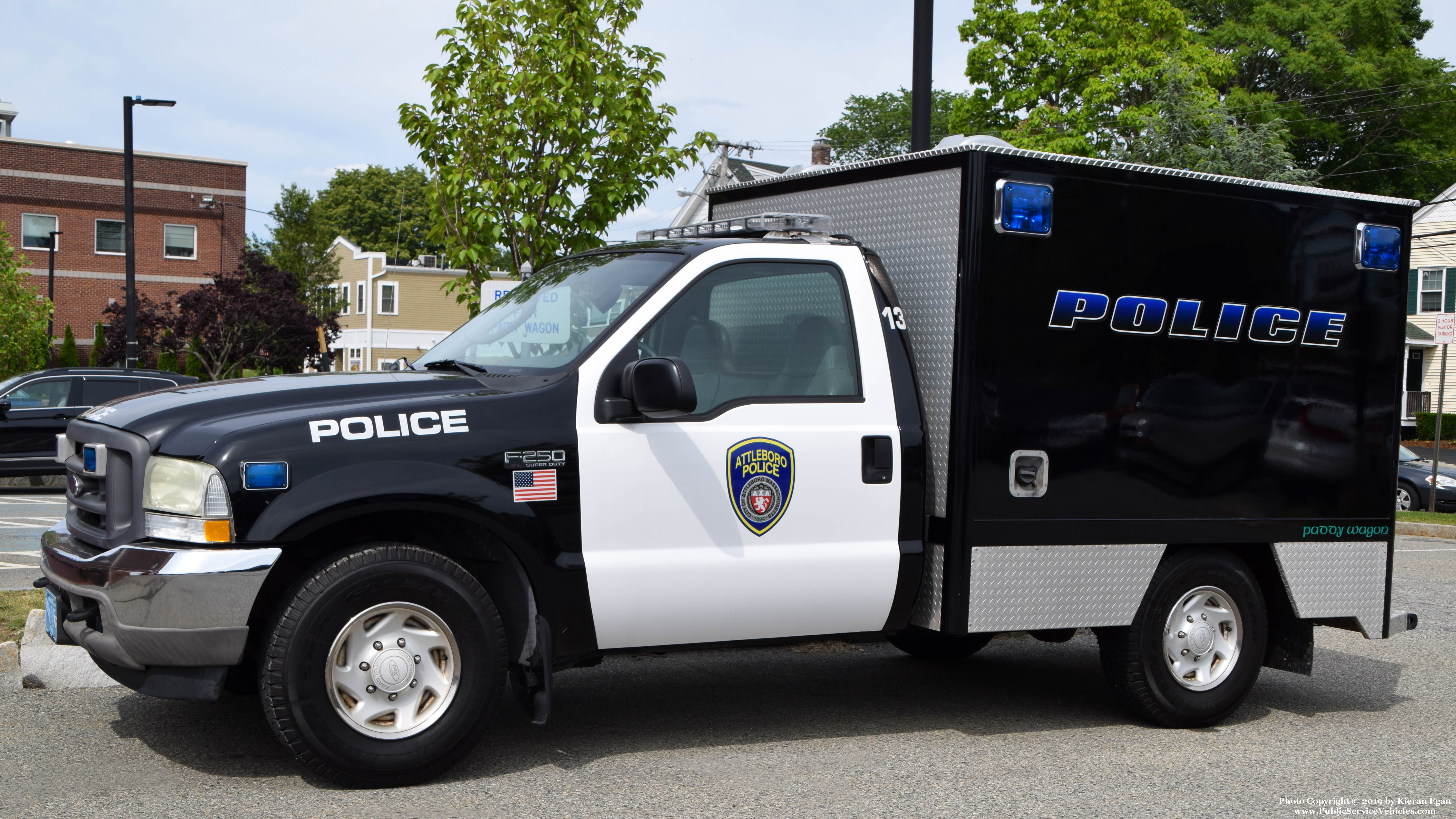 A photo  of Attleboro Police
            Car 13, a 2004 Ford F-250             taken by Kieran Egan