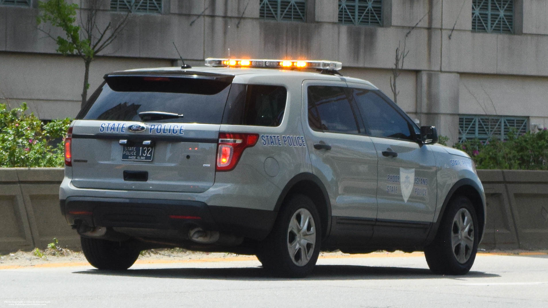 A photo  of Rhode Island State Police
            Cruiser 132, a 2013-2015 Ford Police Interceptor Utility             taken by Kieran Egan