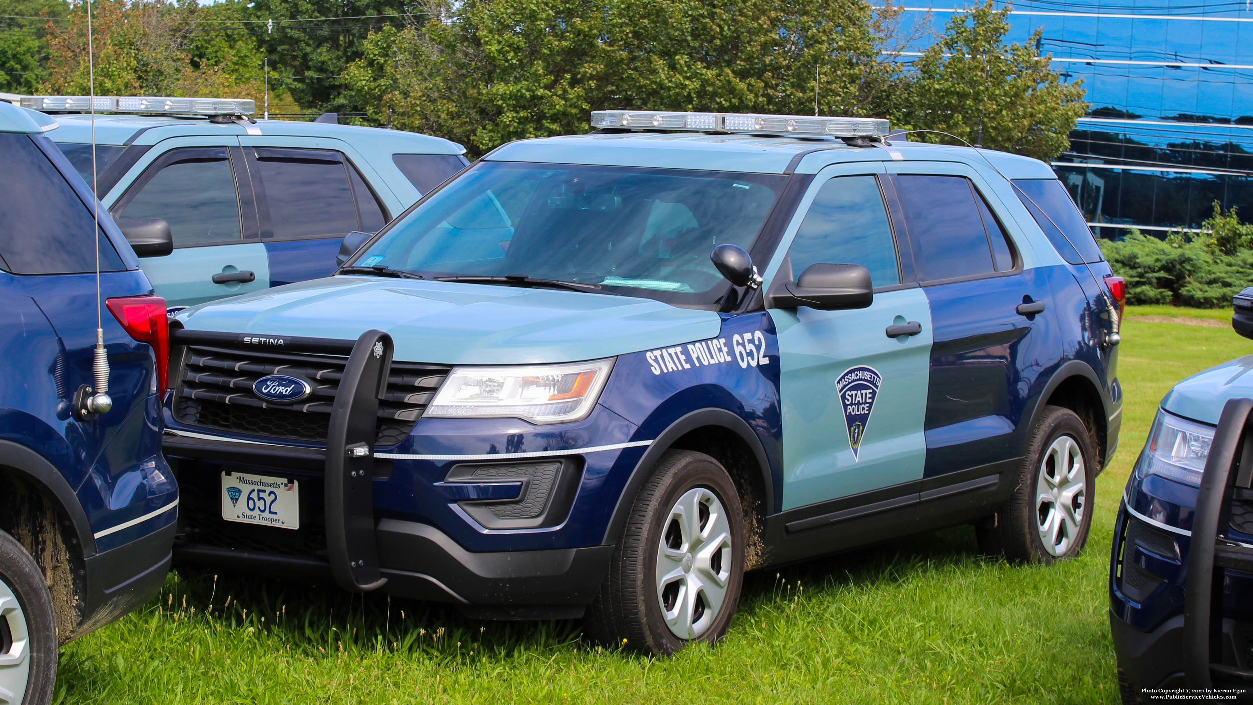 A photo  of Massachusetts State Police
            Cruiser 652, a 2018 Ford Police Interceptor Utility             taken by Kieran Egan