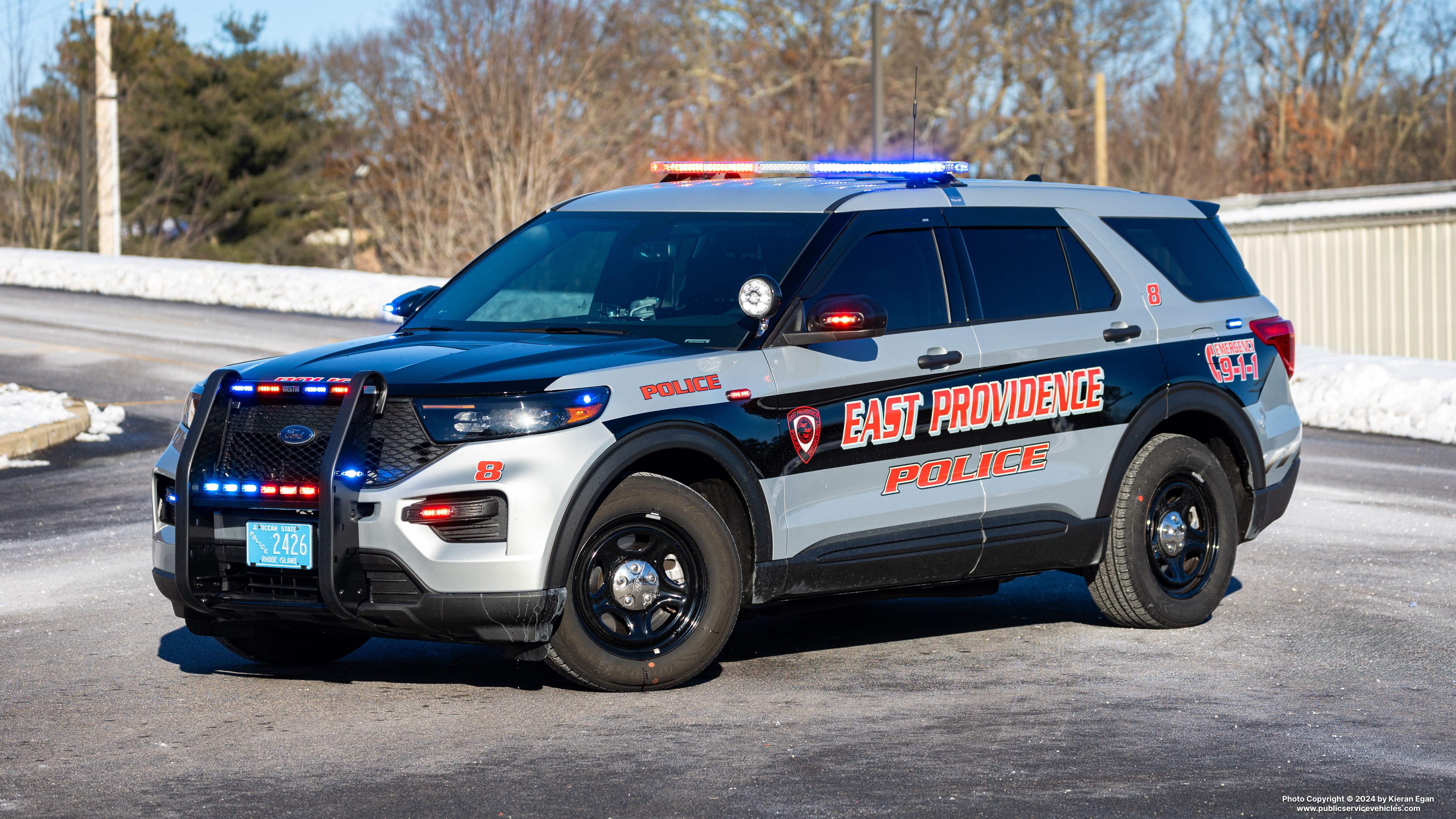 A photo  of East Providence Police
            Car 8, a 2022 Ford Police Interceptor Utility             taken by Kieran Egan