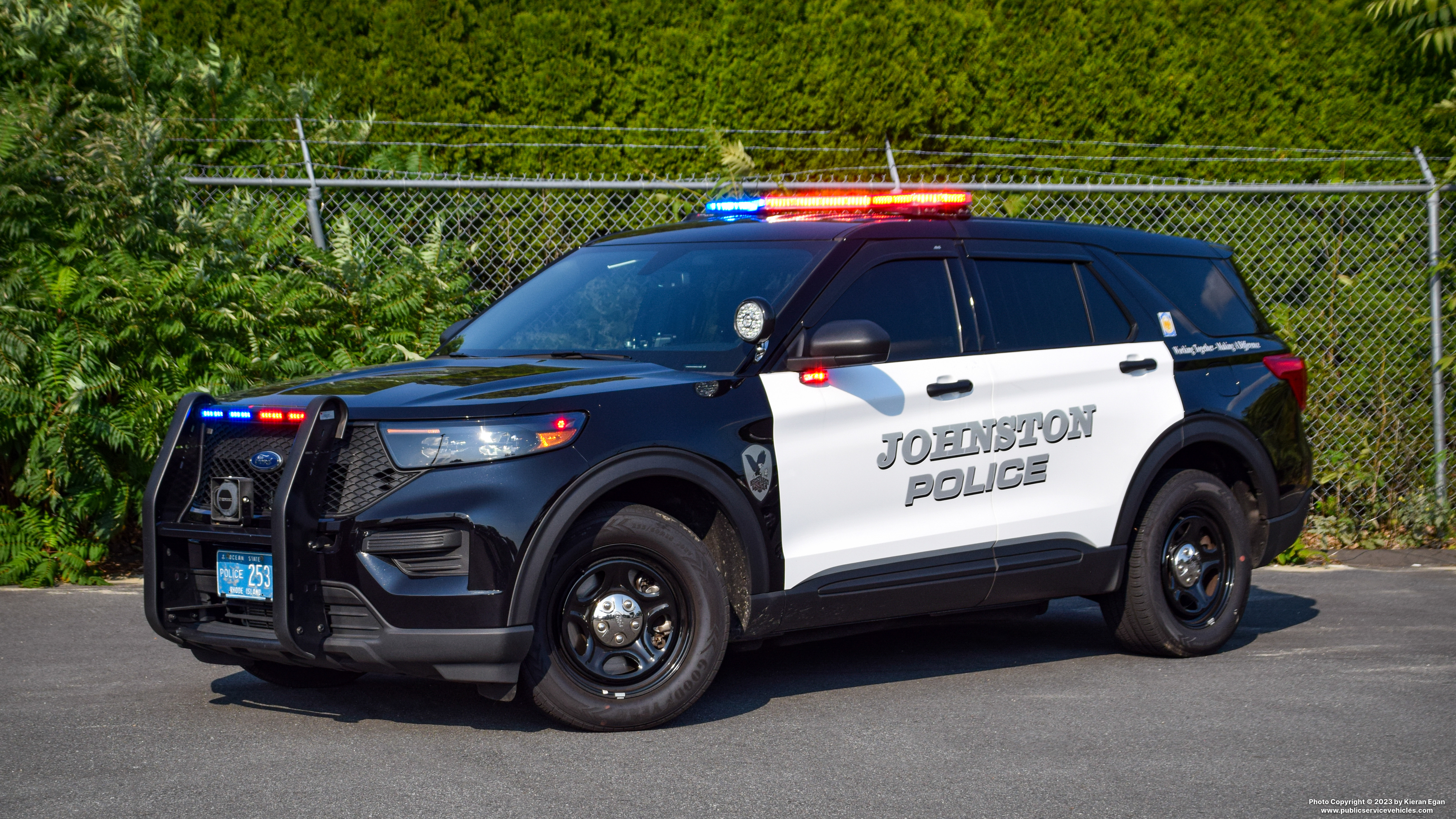 A photo  of Johnston Police
            Cruiser 253, a 2021 Ford Police Interceptor Utility             taken by Kieran Egan