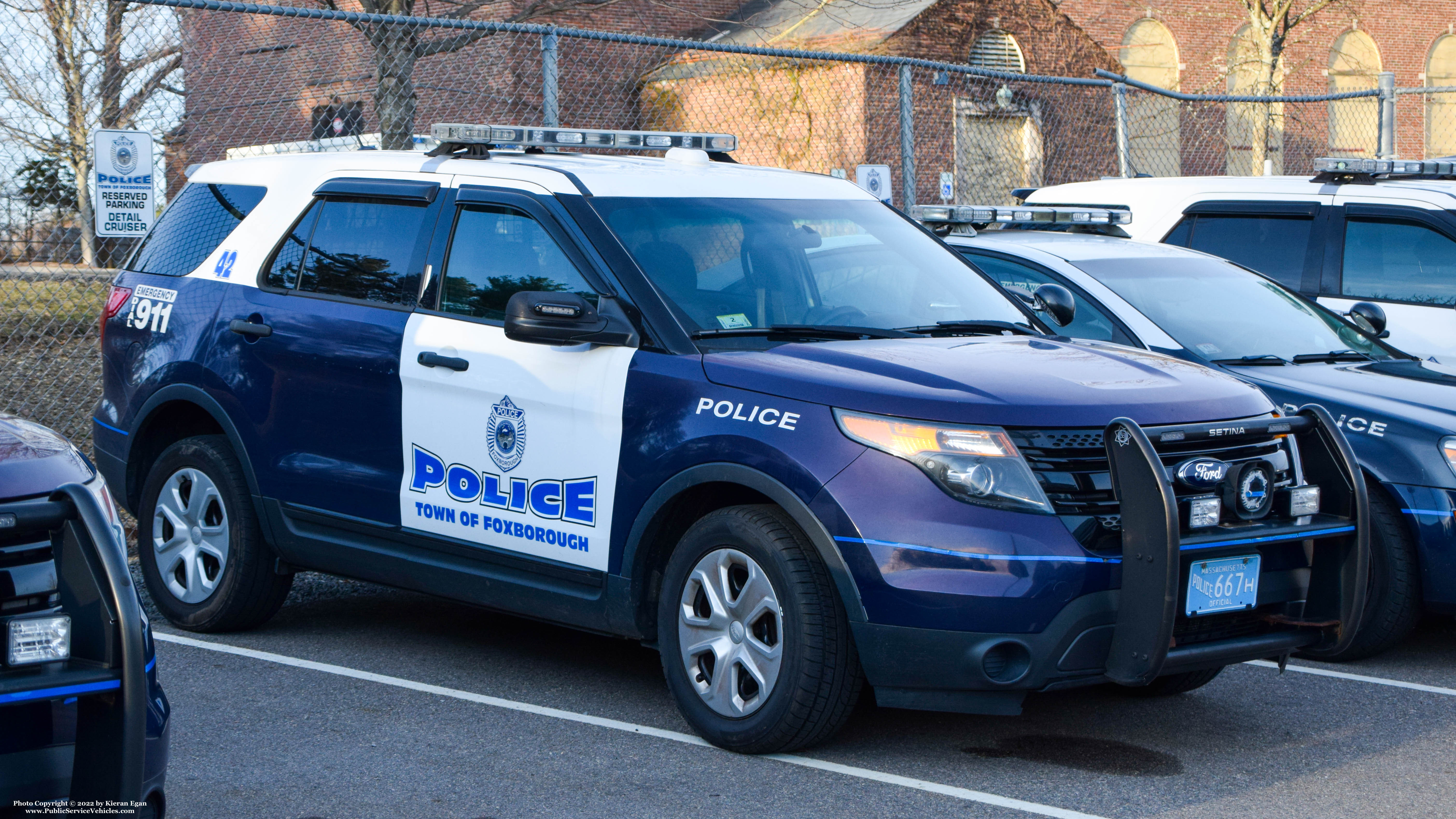 A photo  of Foxborough Police
            Cruiser 42, a 2015 Ford Police Interceptor Utility             taken by Kieran Egan