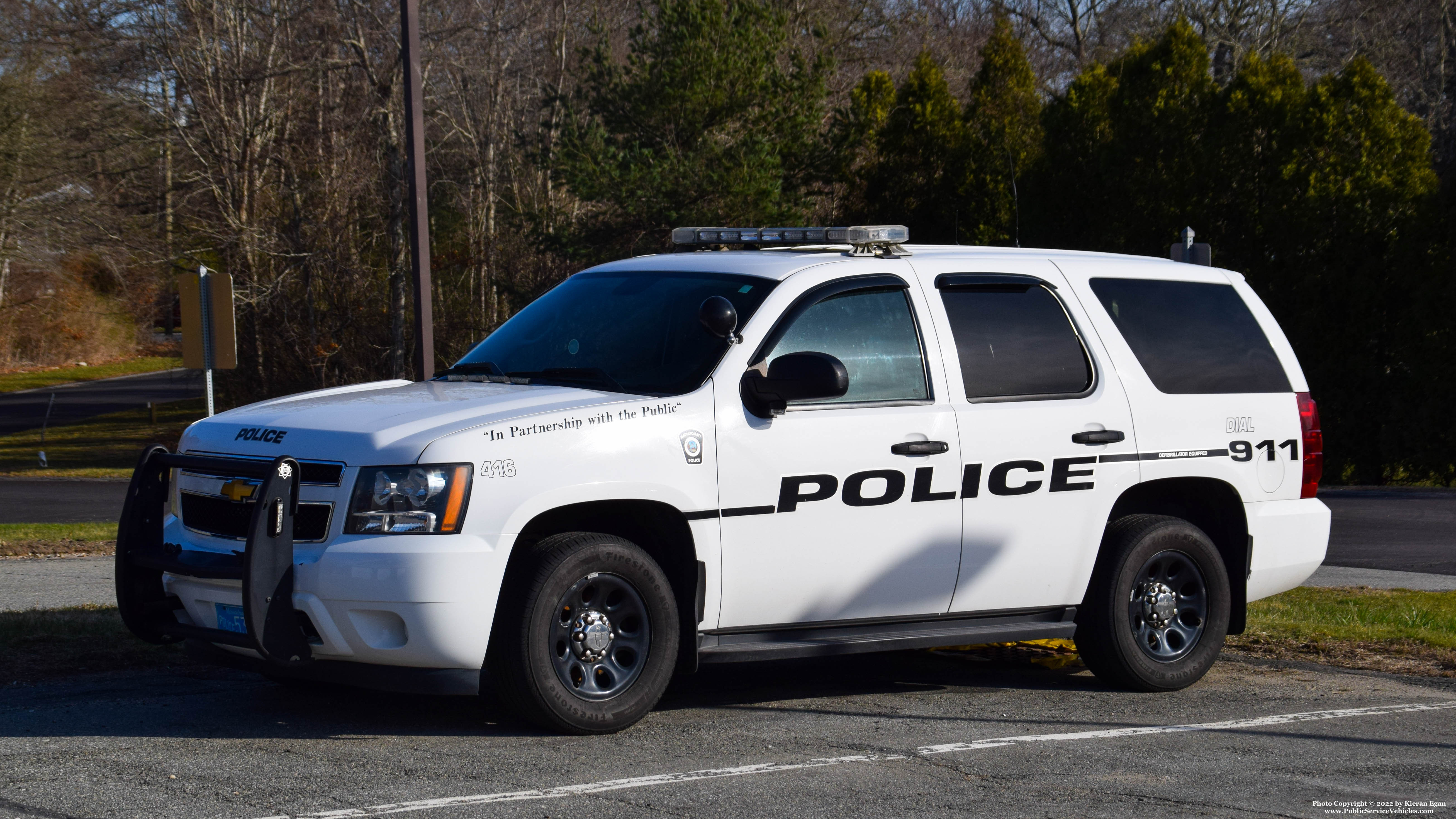 A photo  of Mattapoisett Police
            Cruiser 416, a 2014 Chevrolet Tahoe             taken by Kieran Egan