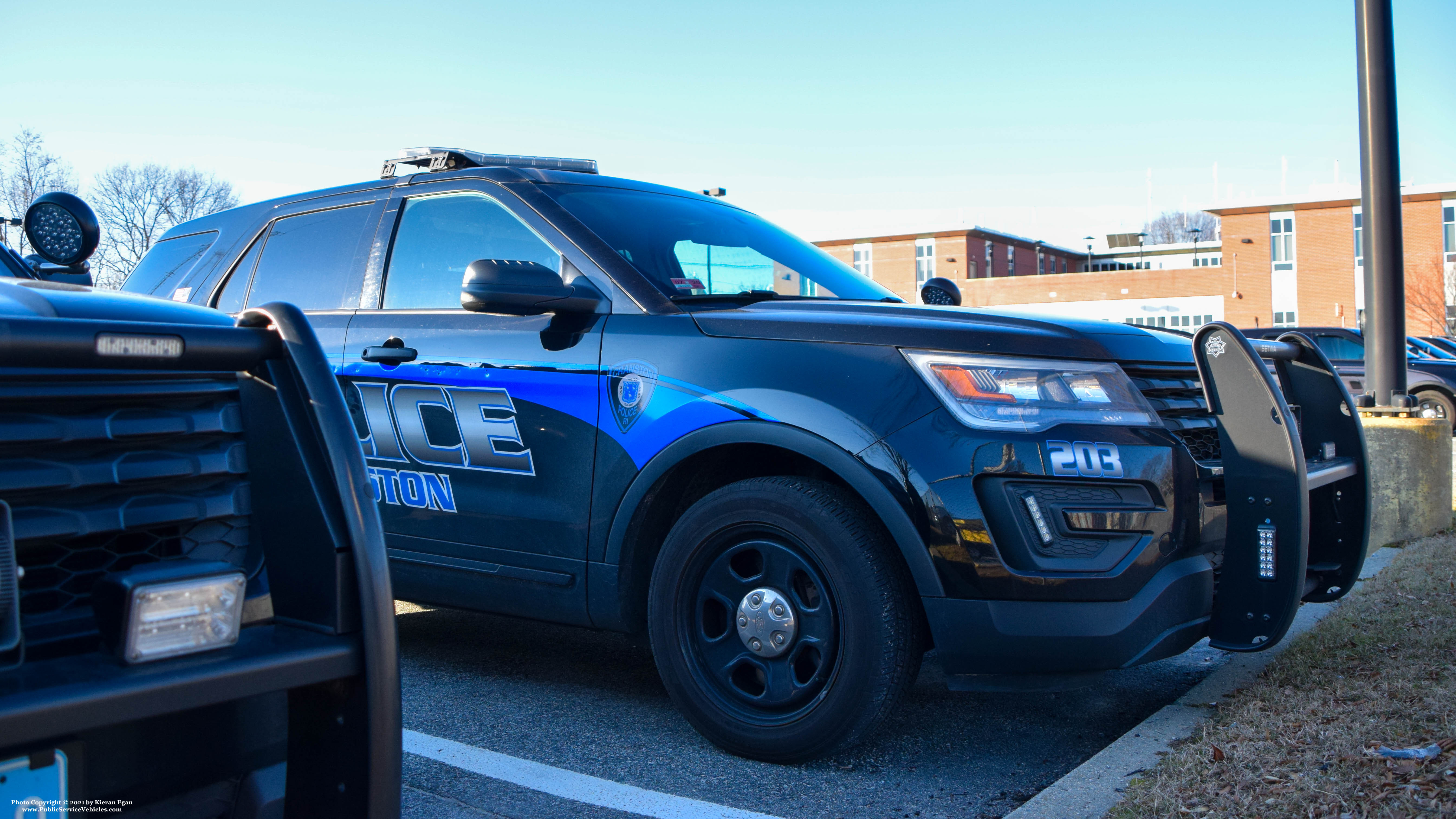 A photo  of Cranston Police
            Cruiser 203, a 2018 Ford Police Interceptor Utility             taken by Kieran Egan