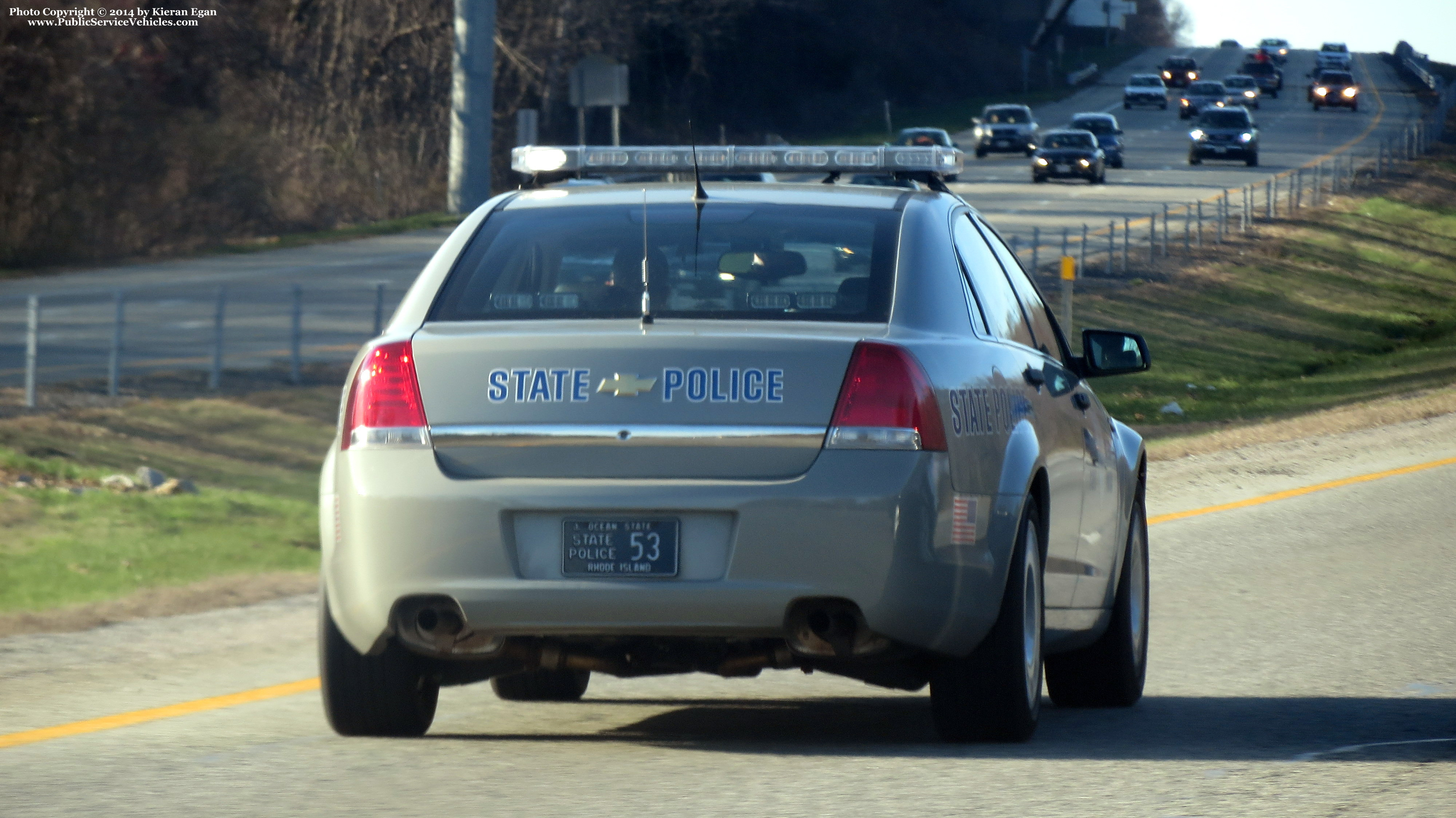 A photo  of Rhode Island State Police
            Cruiser 53, a 2013 Chevrolet Caprice             taken by Kieran Egan