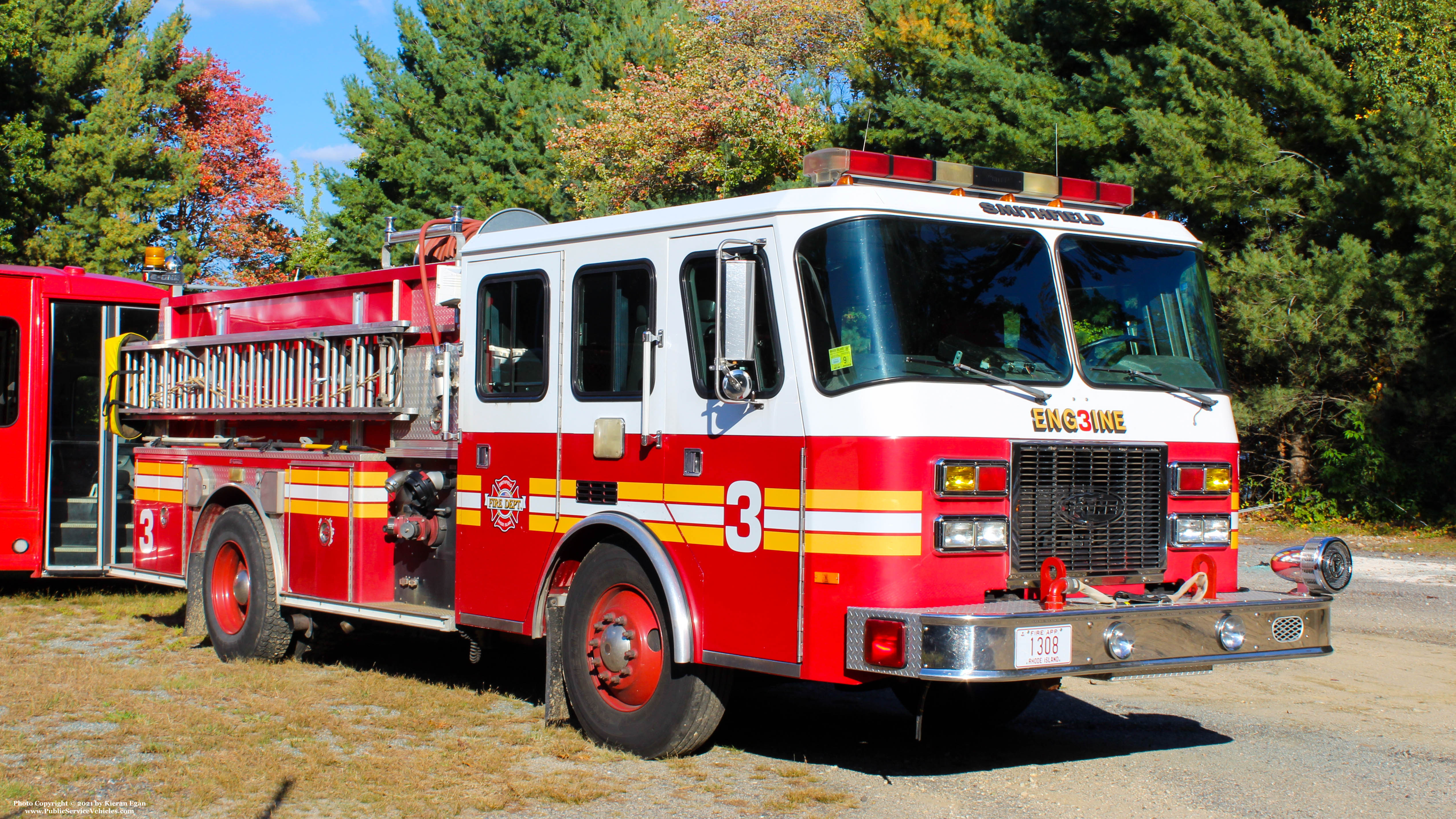 A photo  of Smithfield Fire
            Engine 3, a 1995 E-One Sentry             taken by Kieran Egan