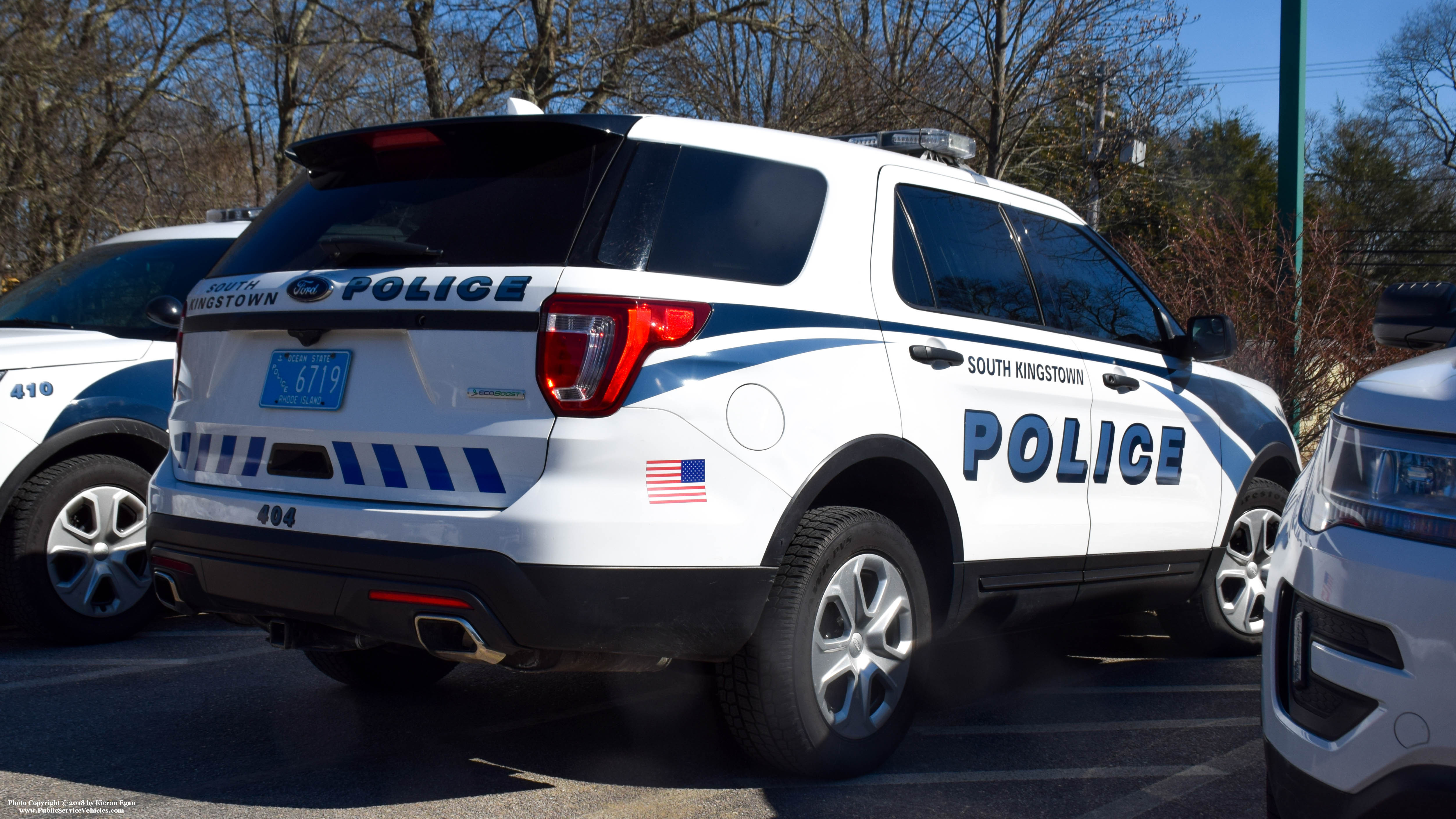 A photo  of South Kingstown Police
            Cruiser 404, a 2018 Ford Police Interceptor Utility             taken by Kieran Egan