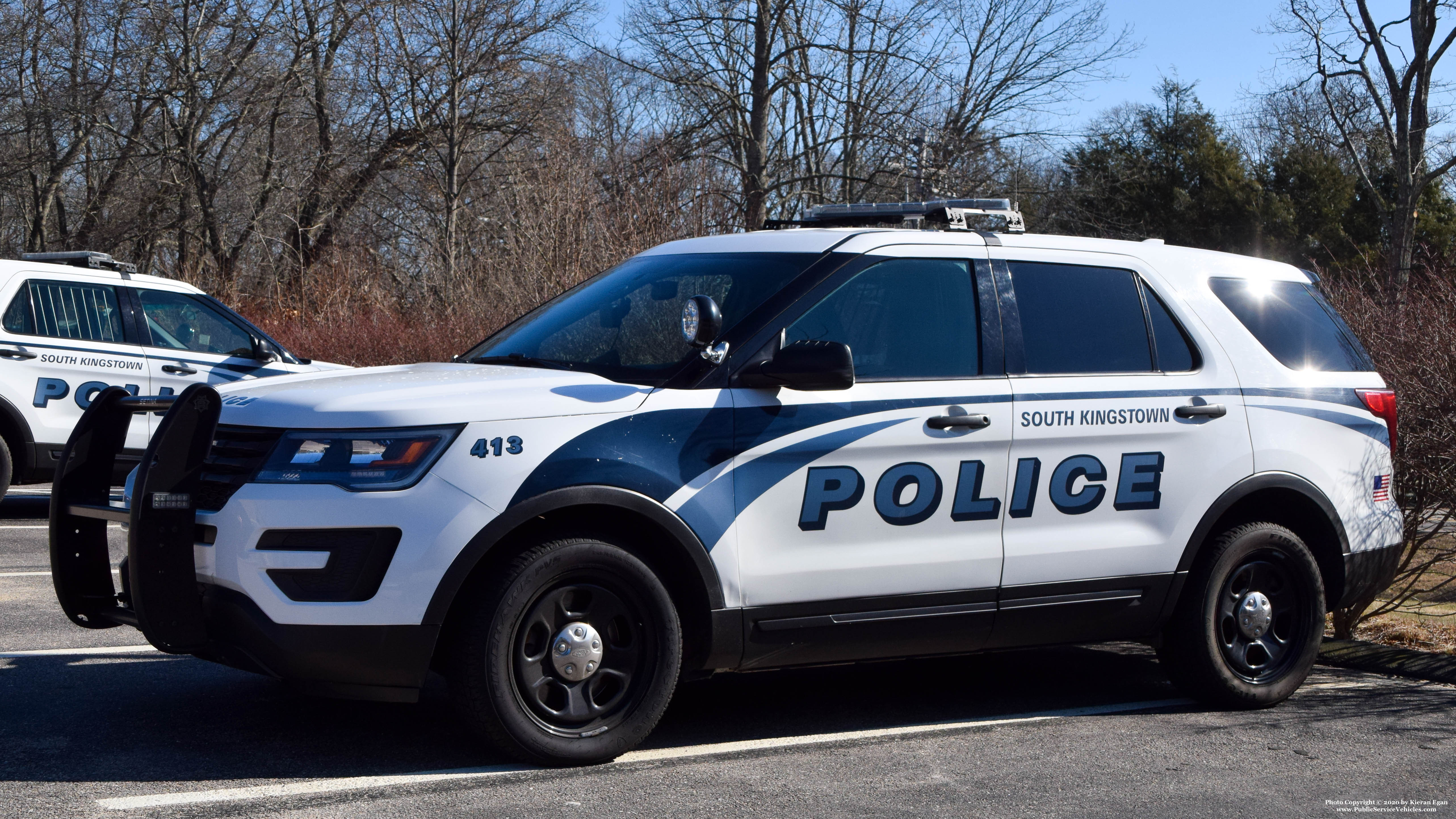 A photo  of South Kingstown Police
            Cruiser 413, a 2018 Ford Police Interceptor Utility             taken by Kieran Egan