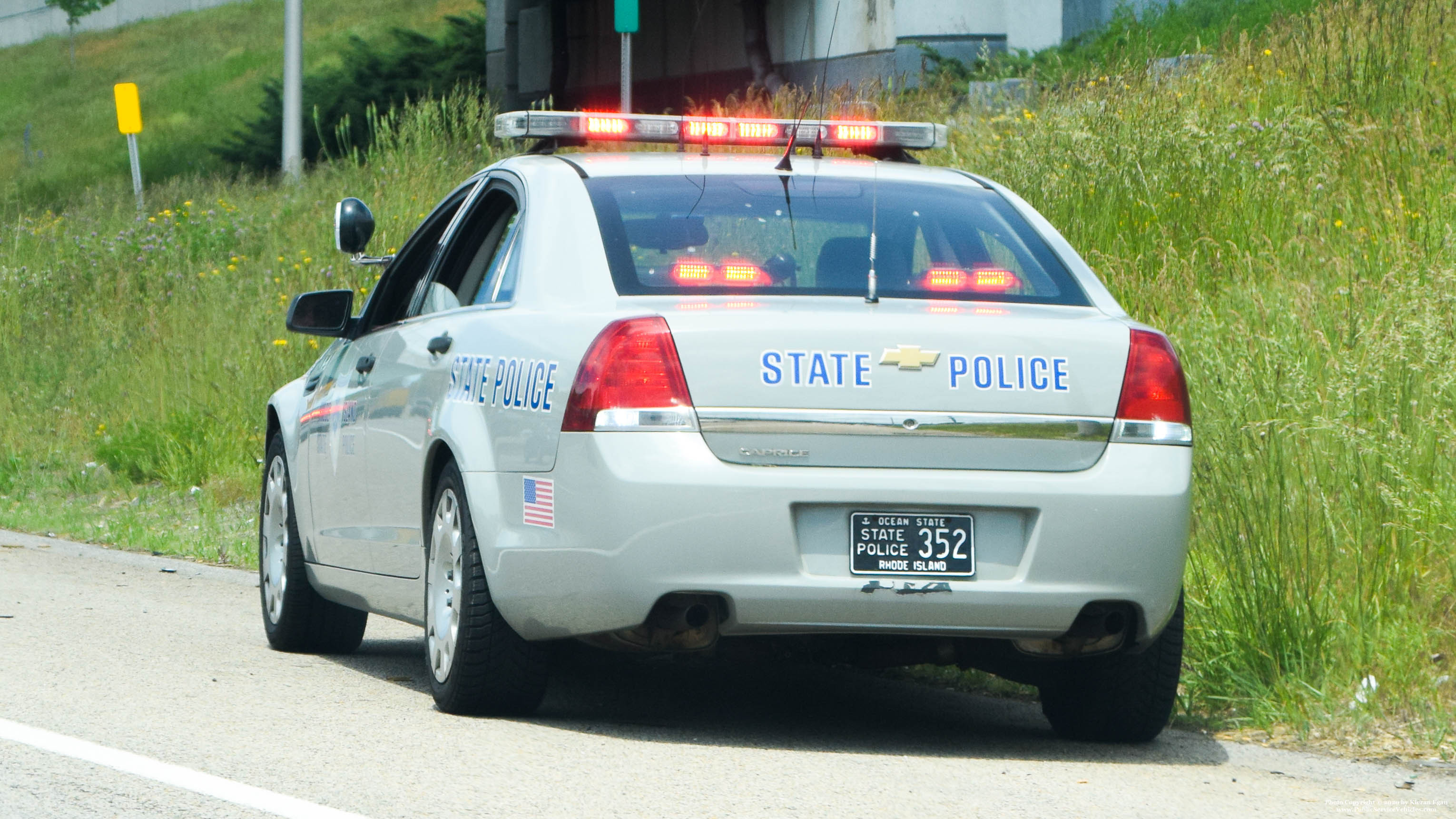 A photo  of Rhode Island State Police
            Cruiser 352, a 2013 Chevrolet Caprice             taken by Kieran Egan