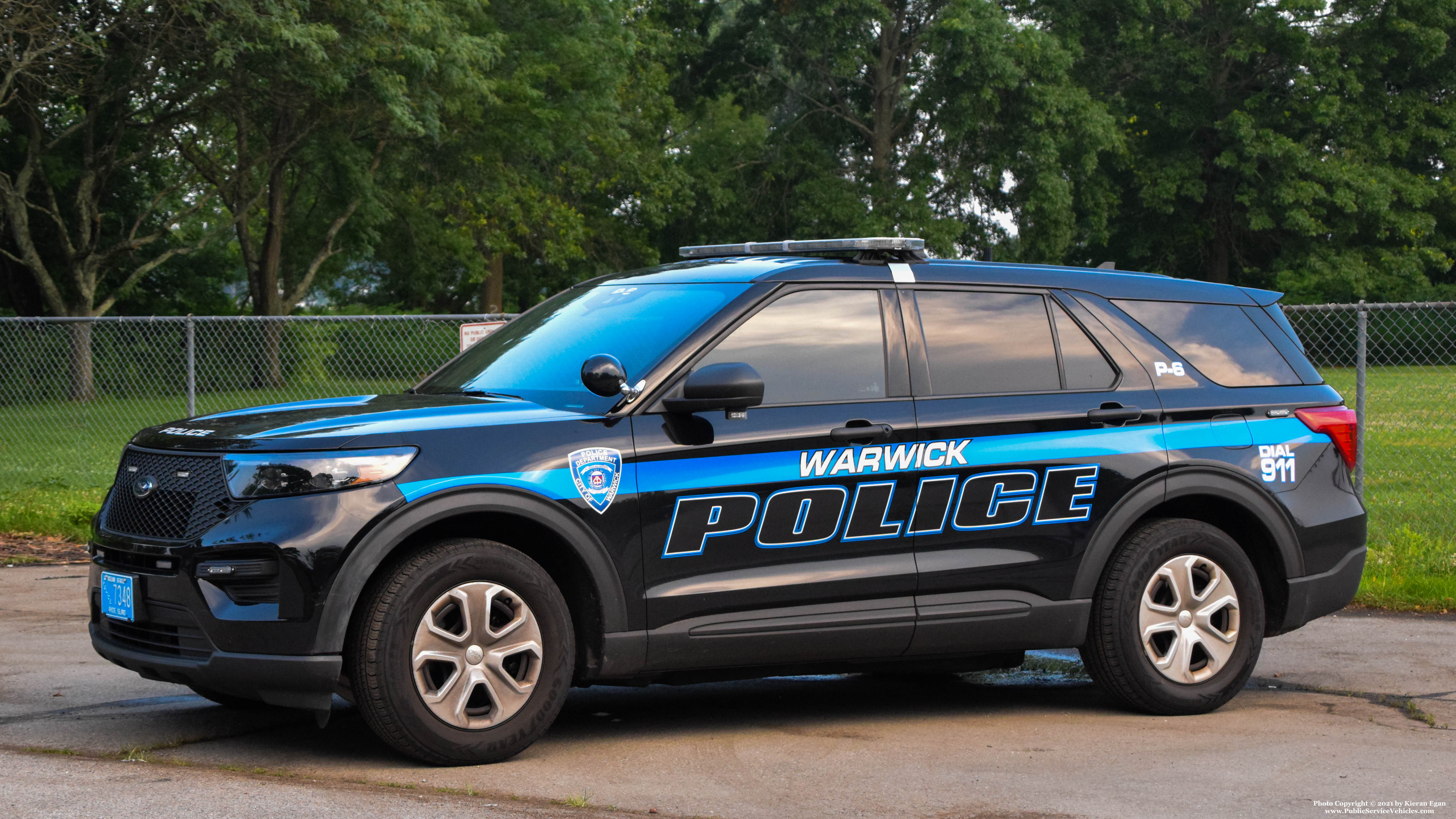 A photo  of Warwick Police
            Cruiser P-6, a 2021 Ford Police Interceptor Utility             taken by Kieran Egan