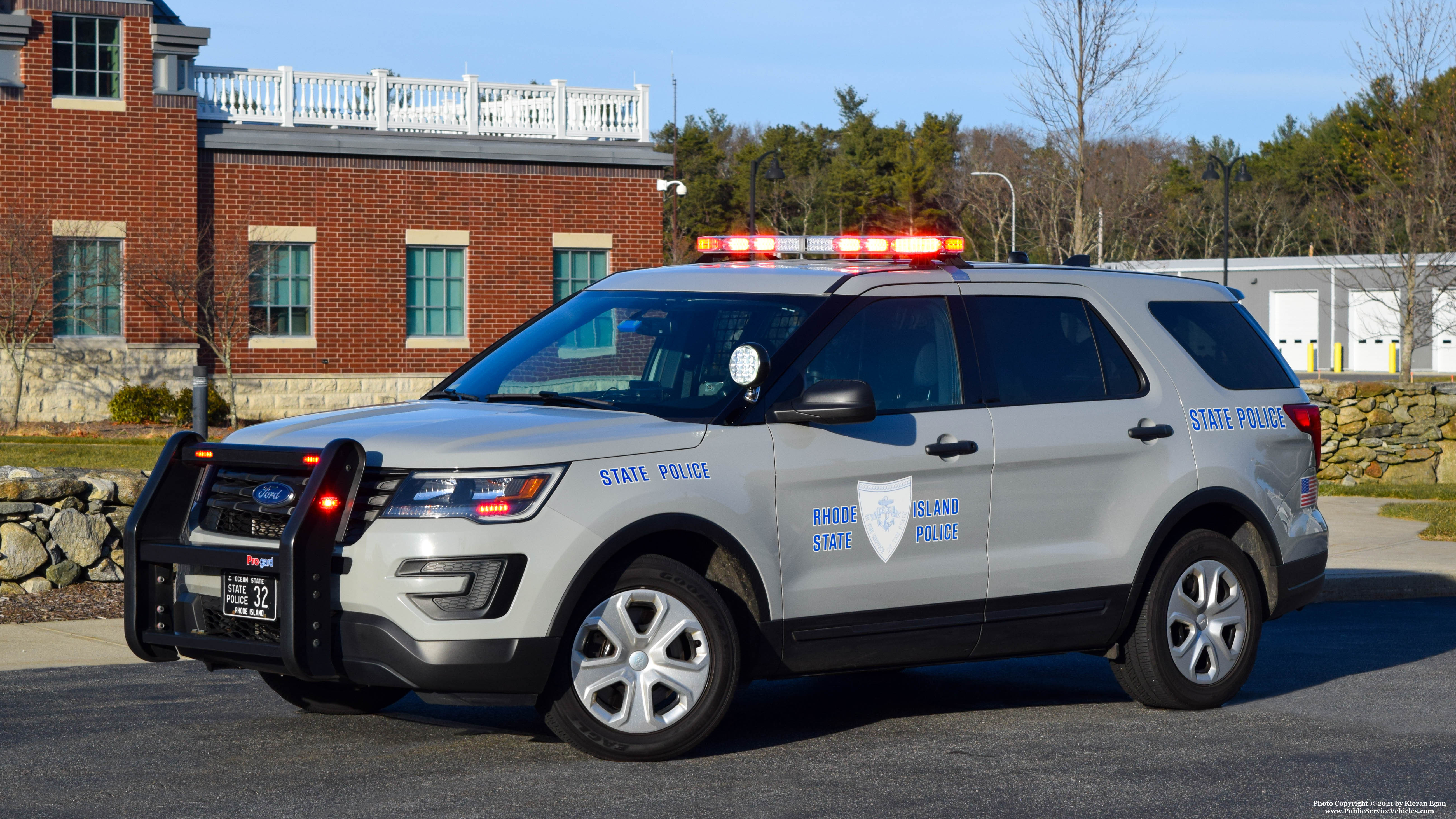 A photo  of Rhode Island State Police
            Cruiser 32, a 2018 Ford Police Interceptor Utility             taken by Kieran Egan