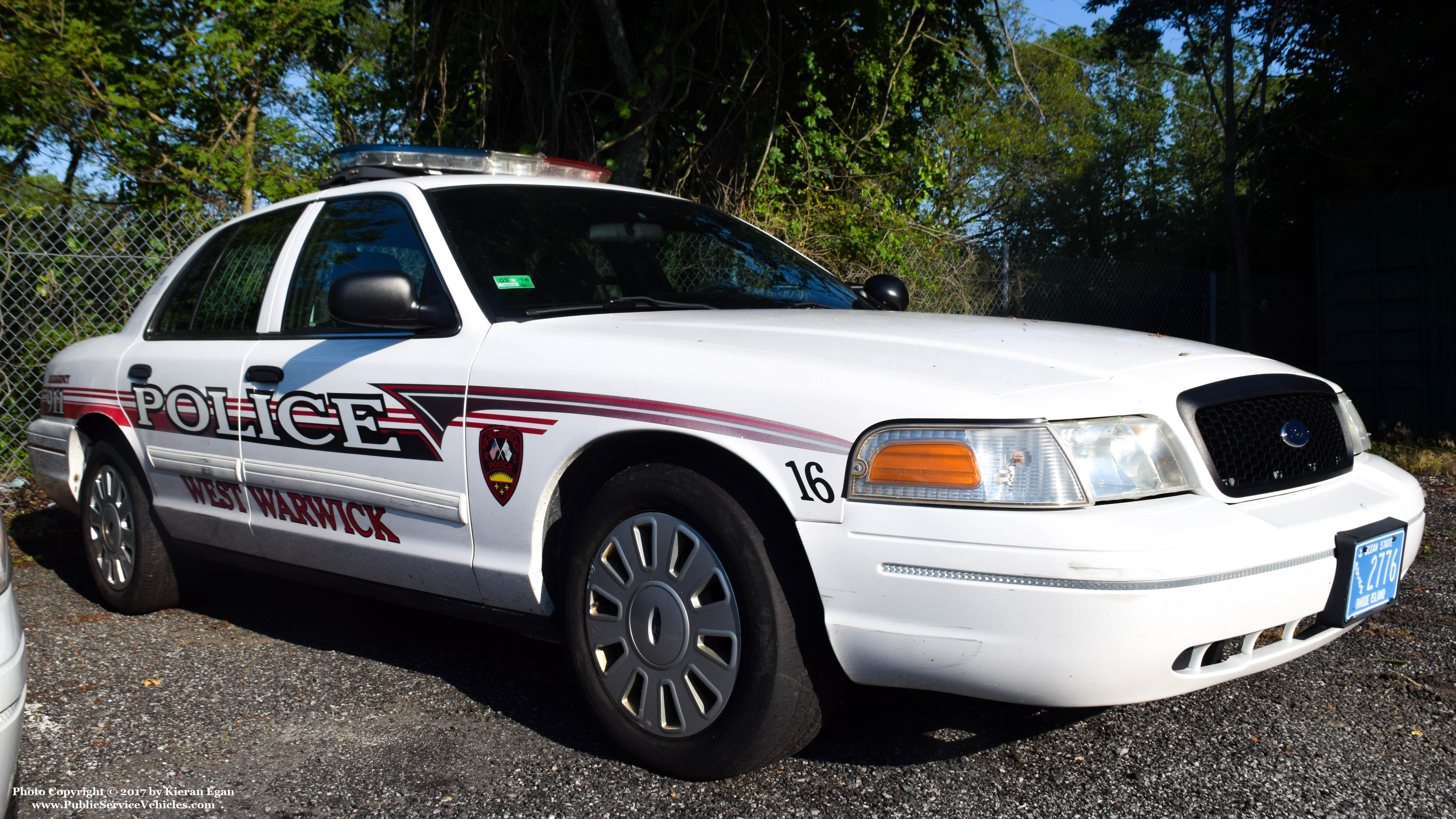 A photo  of West Warwick Police
            Car 16, a 2010 Ford Crown Victoria Police Interceptor             taken by Kieran Egan