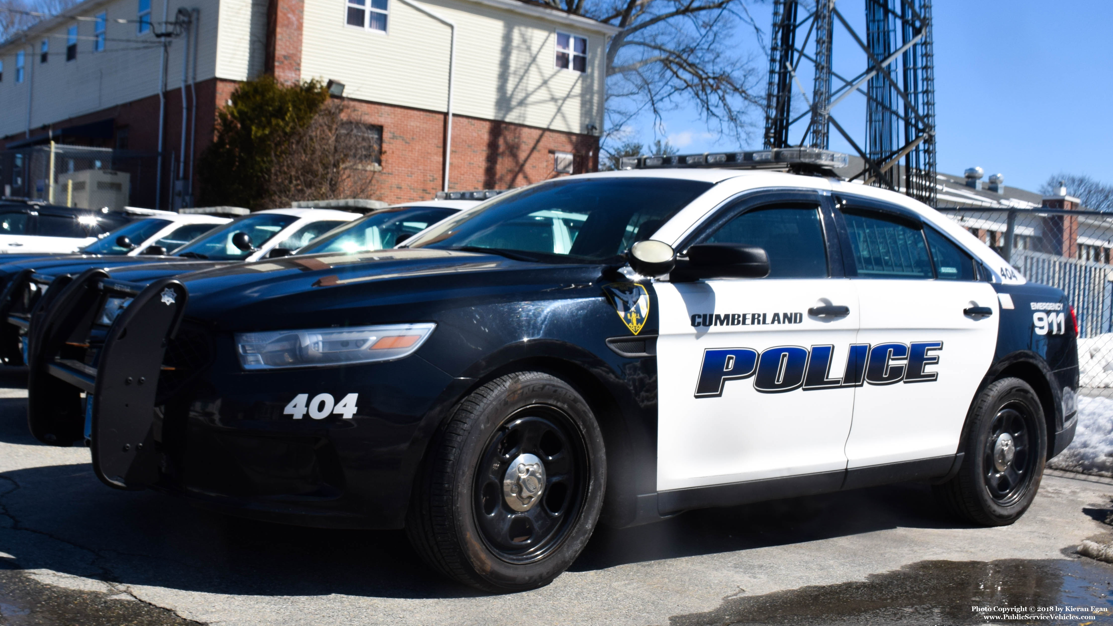 A photo  of Cumberland Police
            Cruiser 404, a 2013-2018 Ford Police Interceptor Sedan/Setina Push Bumper             taken by Kieran Egan