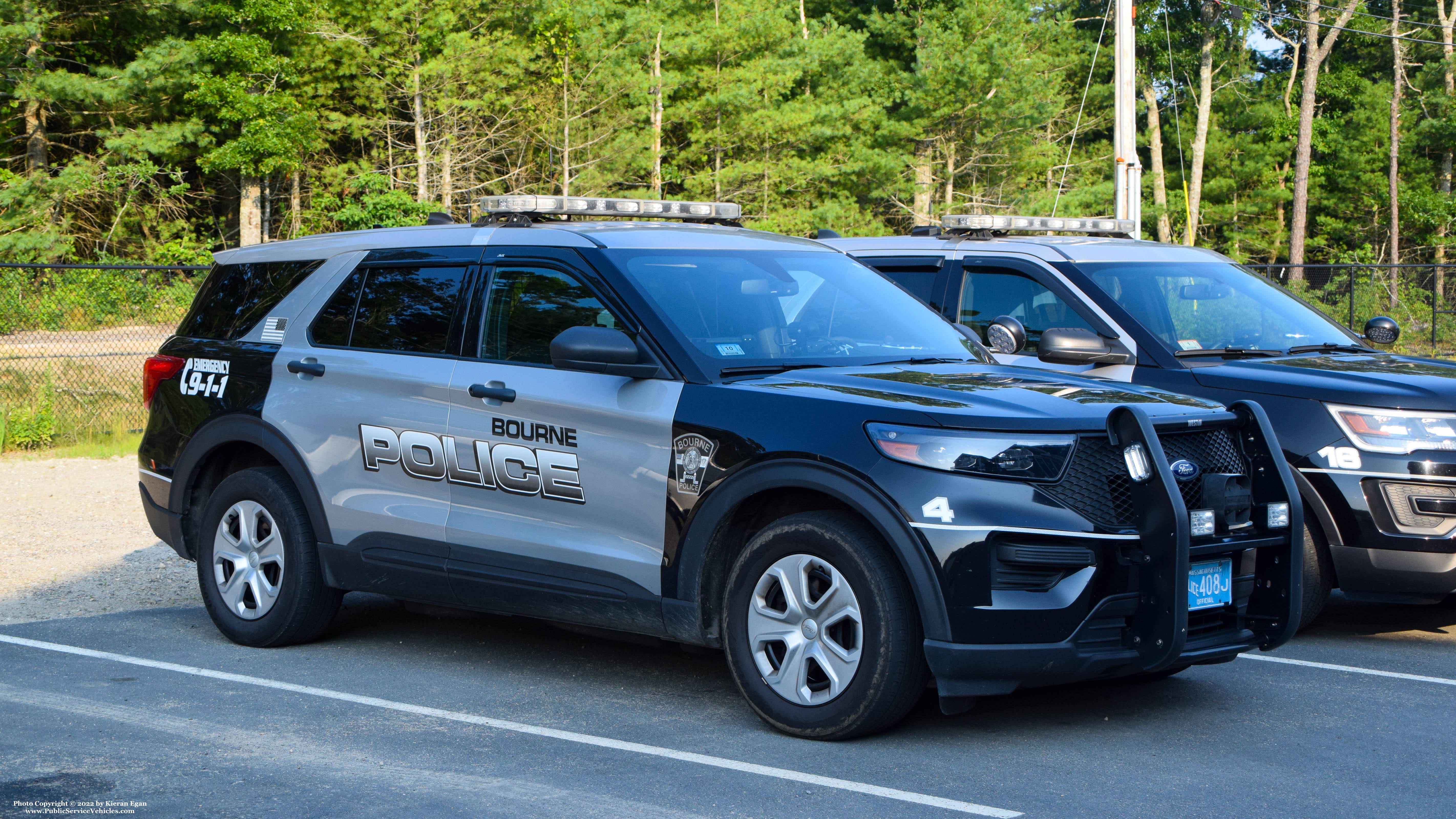 A photo  of Bourne Police
            Cruiser 4, a 2020 Ford Police Interceptor Utility             taken by Kieran Egan