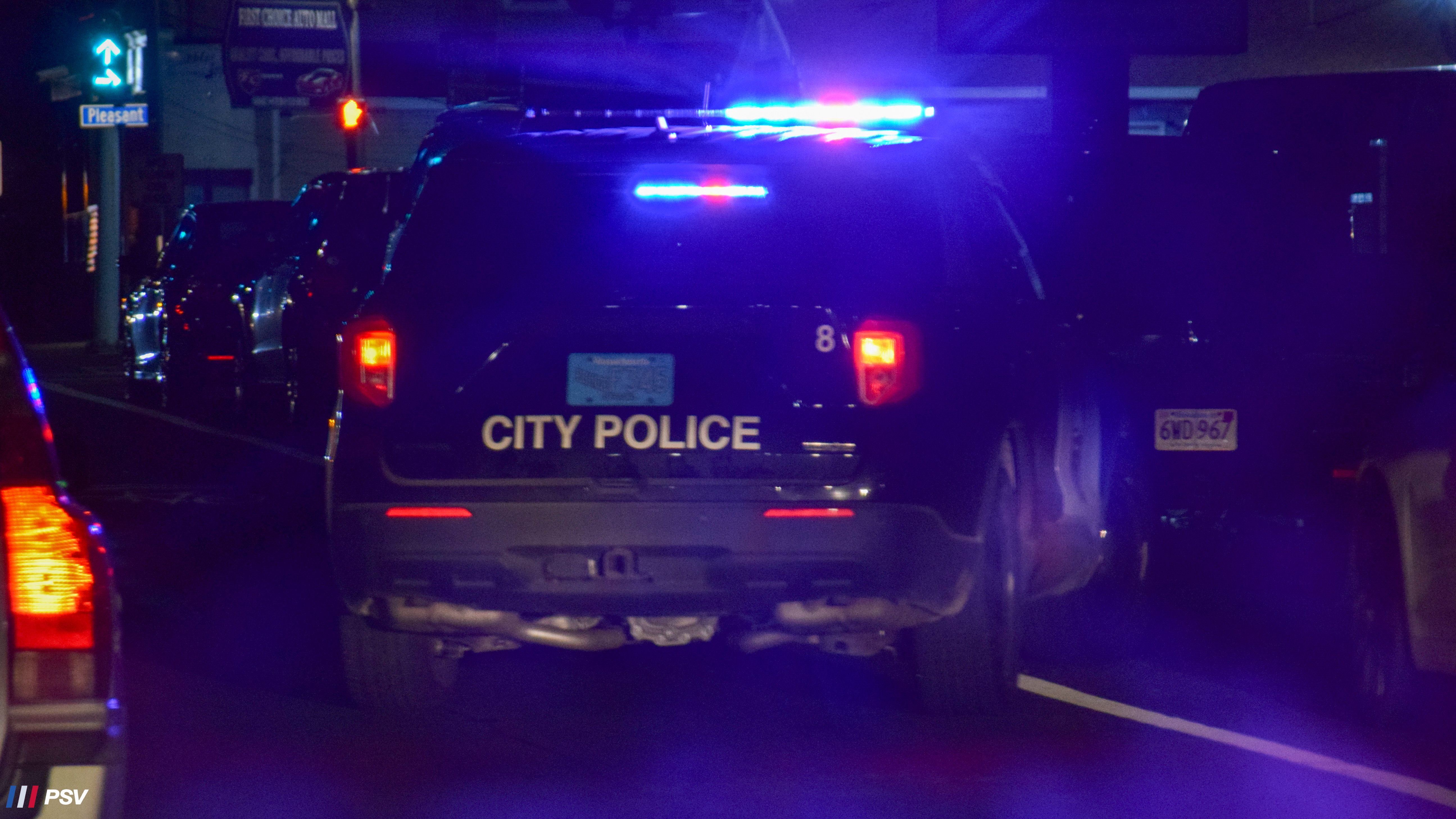 A photo  of Fall River Police
            Car 8, a 2021 Ford Police Interceptor Utility             taken by Kieran Egan