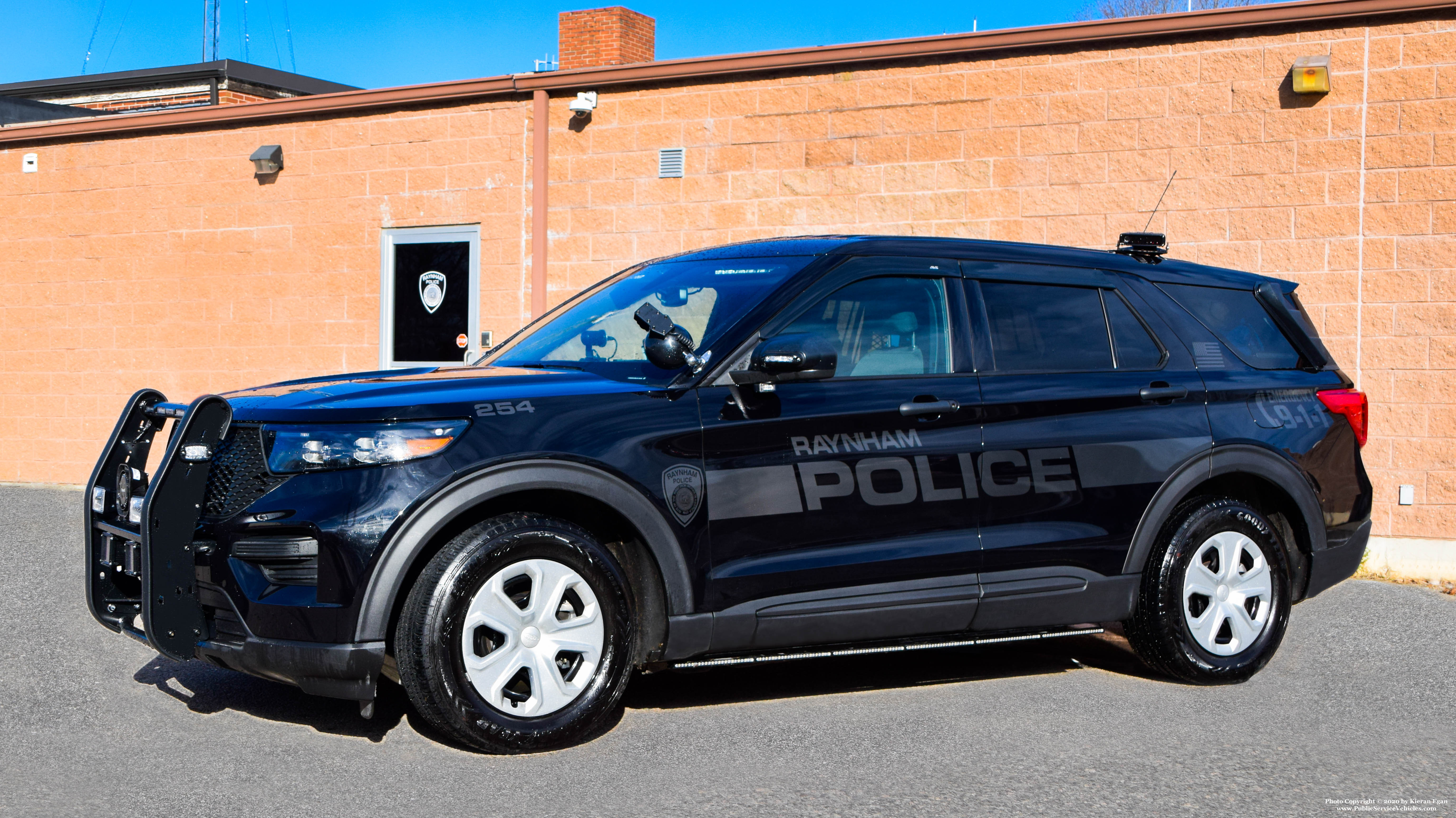 A photo  of Raynham Police
            Cruiser 254, a 2020 Ford Police Interceptor Utility Hybrid             taken by Kieran Egan