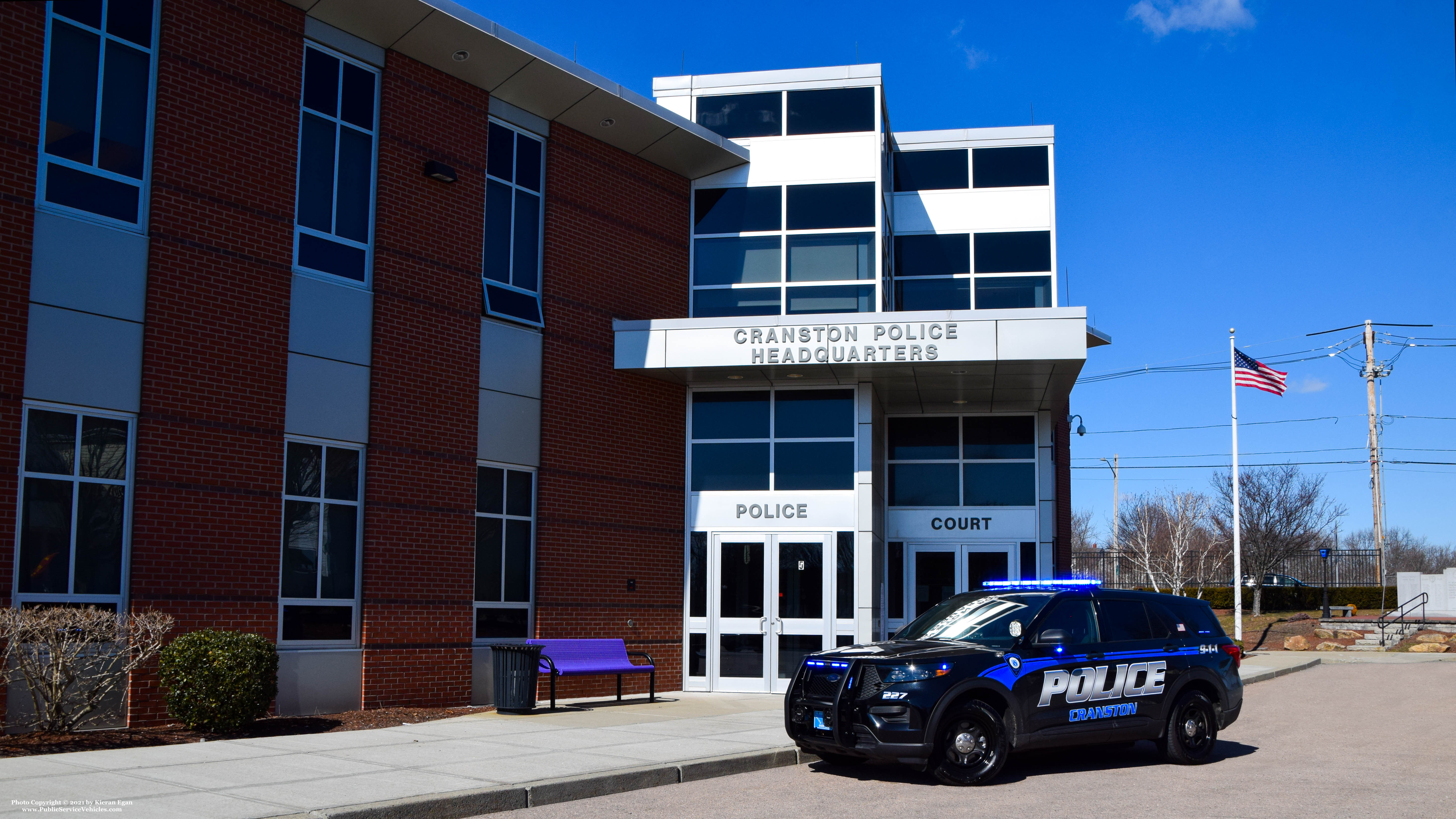 A photo  of Cranston Police
            Cruiser 227, a 2020 Ford Police Interceptor Utility             taken by Kieran Egan