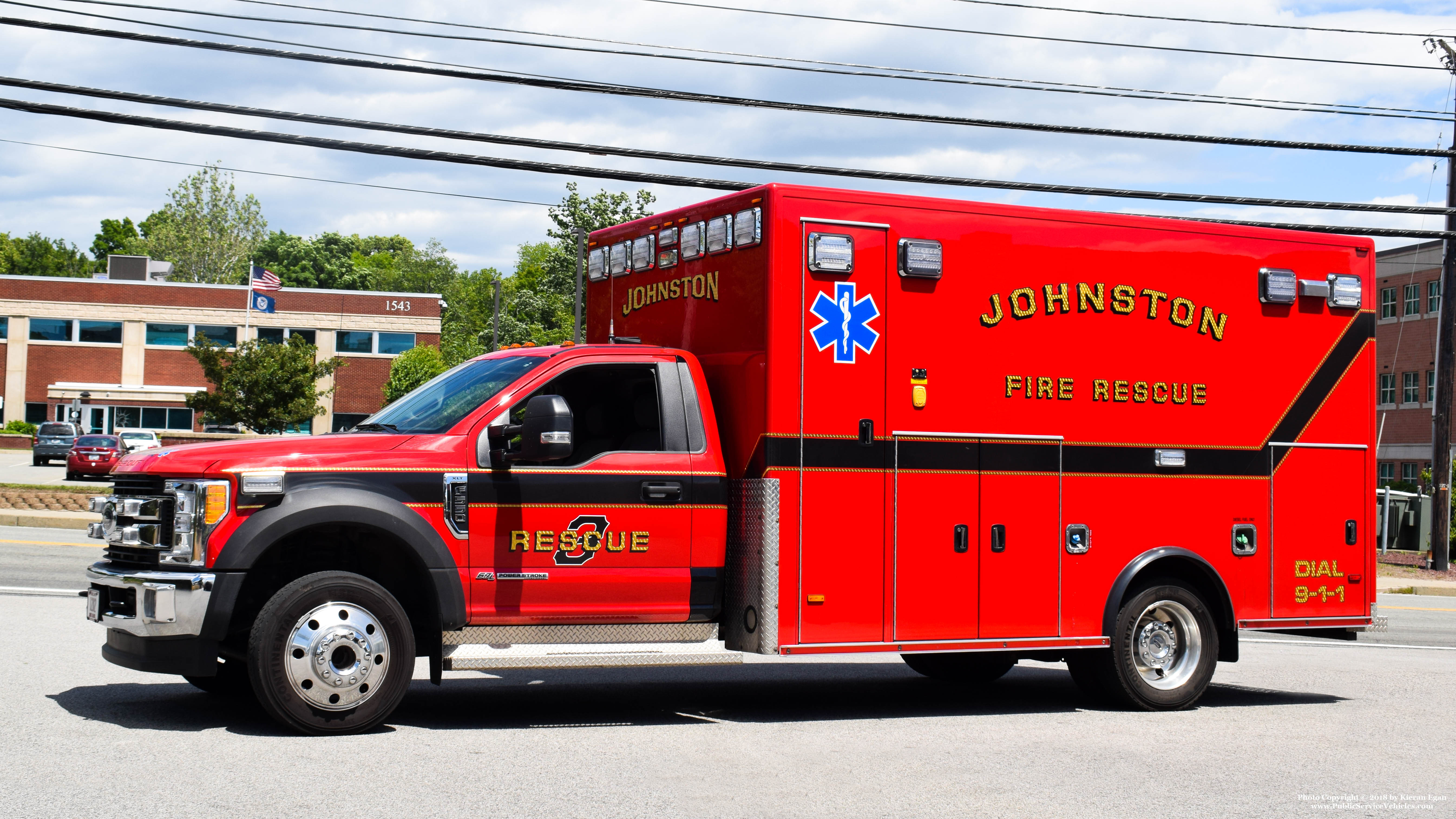 A photo  of Johnston Fire
            Rescue 3, a 2017 Ford F-550             taken by Kieran Egan