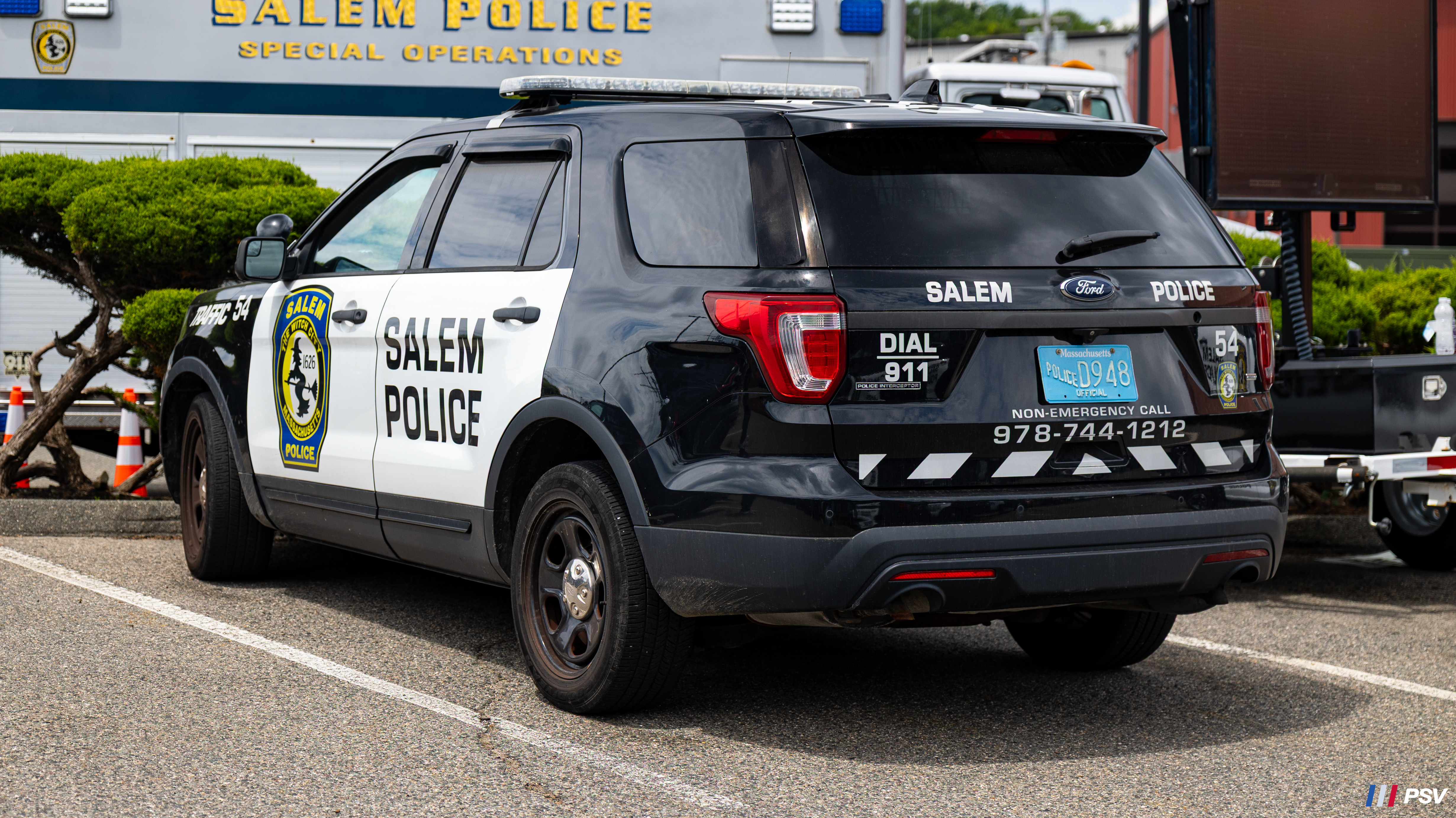 A photo  of Salem Police
            Cruiser 54, a 2017 Ford Police Interceptor Utility             taken by Kieran Egan