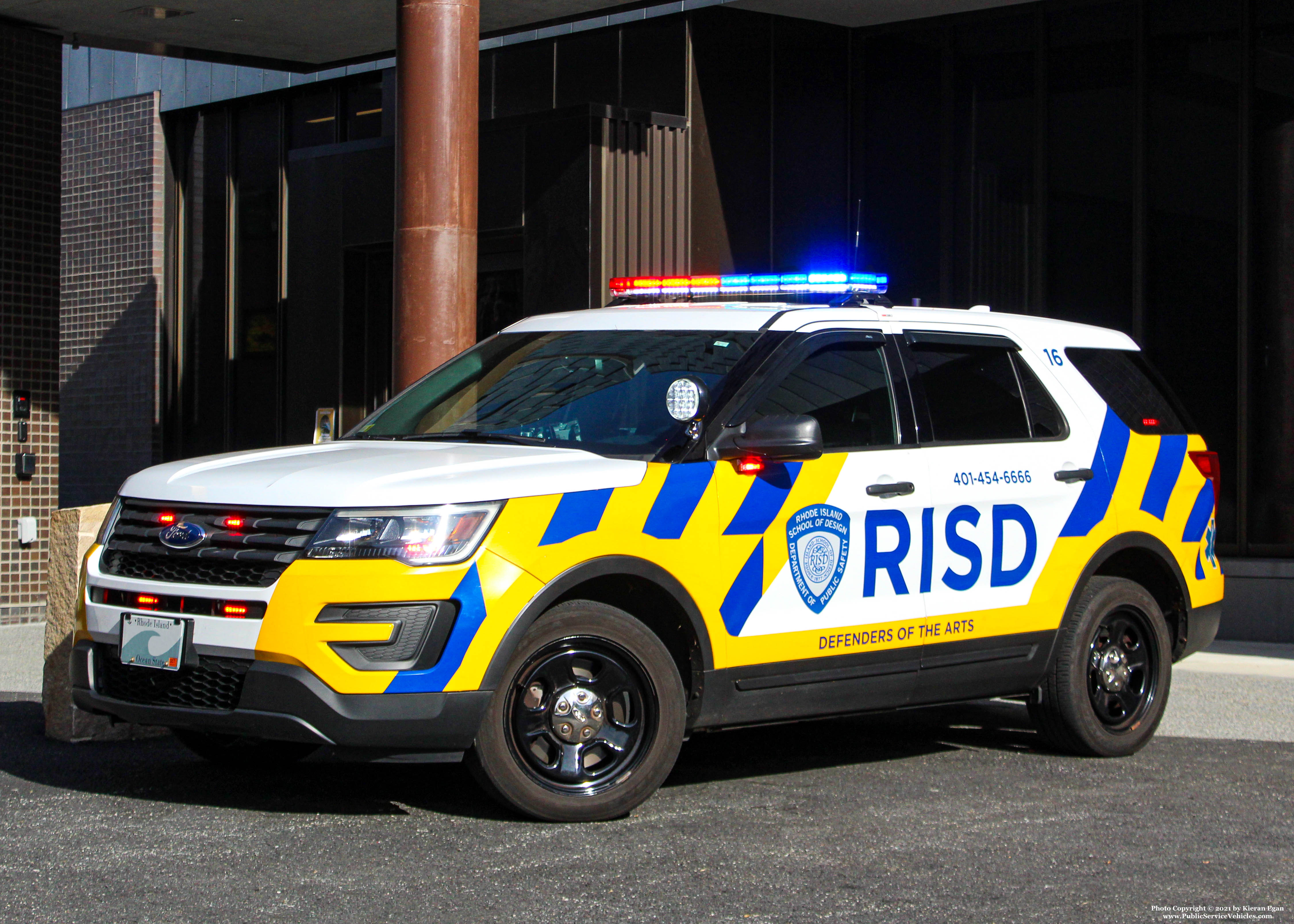 A photo  of Rhode Island School of Design Public Safety
            Car 16, a 2017 Ford Police Interceptor Utility             taken by Kieran Egan