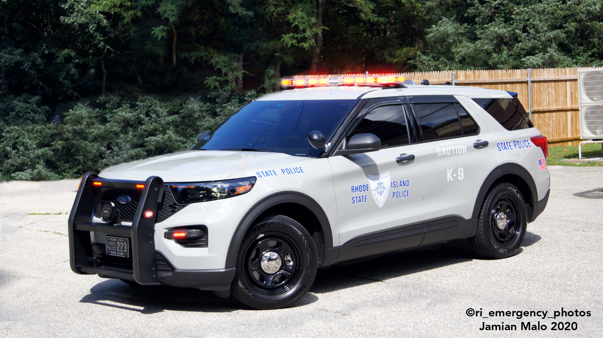 A photo  of Rhode Island State Police
            Cruiser 223, a 2020 Ford Police Interceptor Utility             taken by Jamian Malo