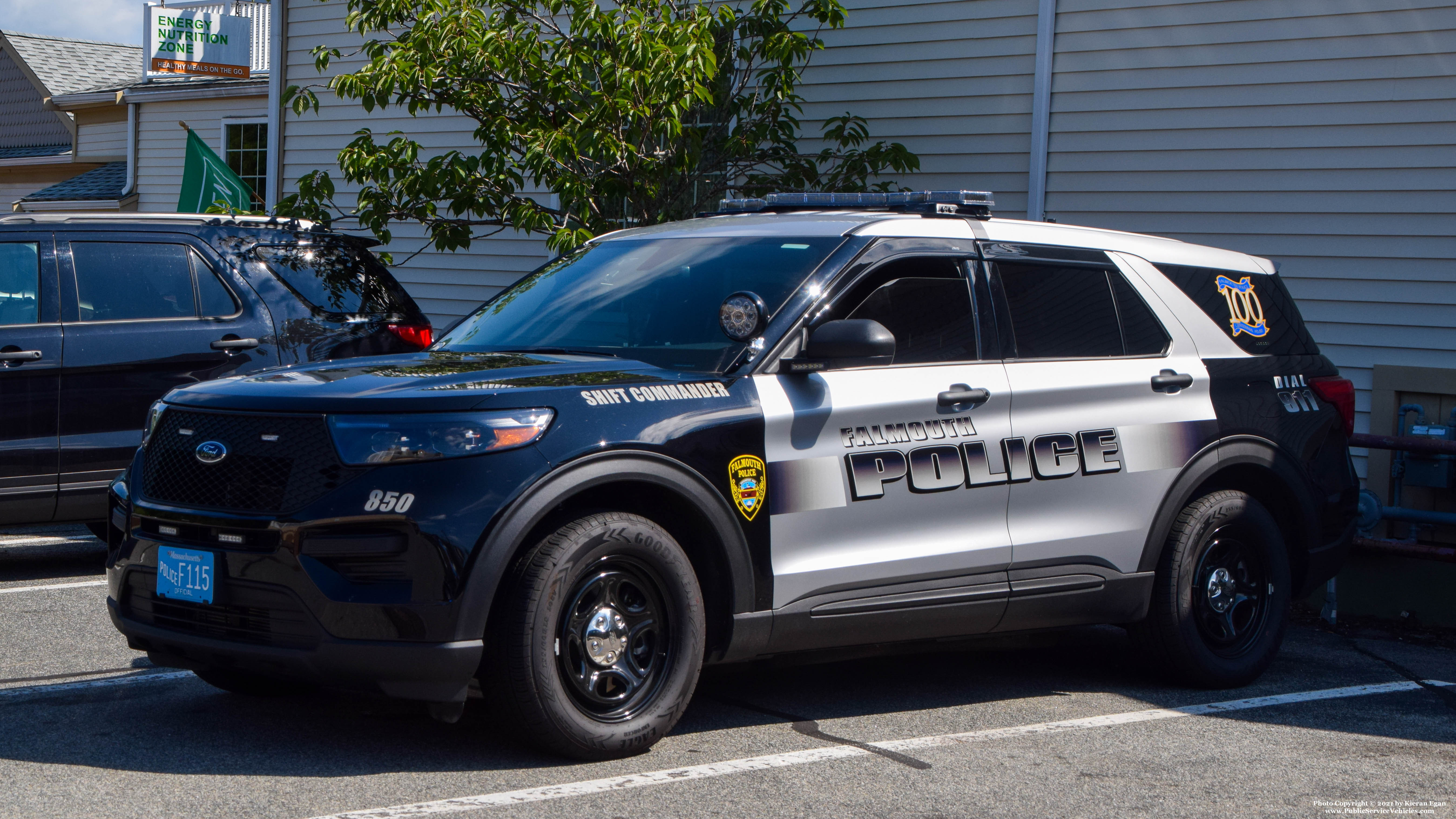 A photo  of Falmouth Police
            Cruiser 850, a 2021 Ford Police Interceptor Utility             taken by Kieran Egan