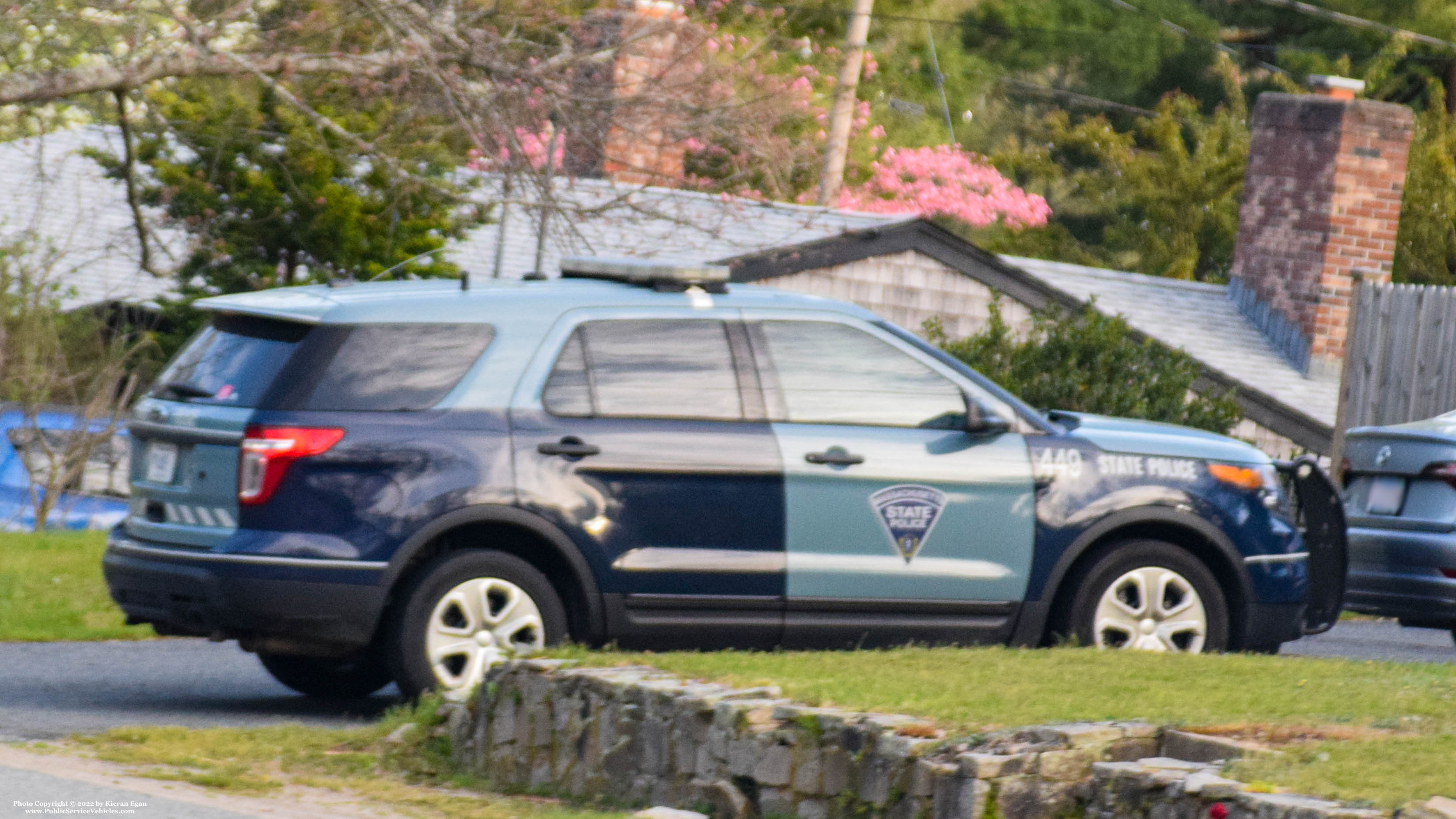 A photo  of Massachusetts State Police
            Cruiser 449, a 2014 Ford Police Interceptor Utility             taken by Kieran Egan