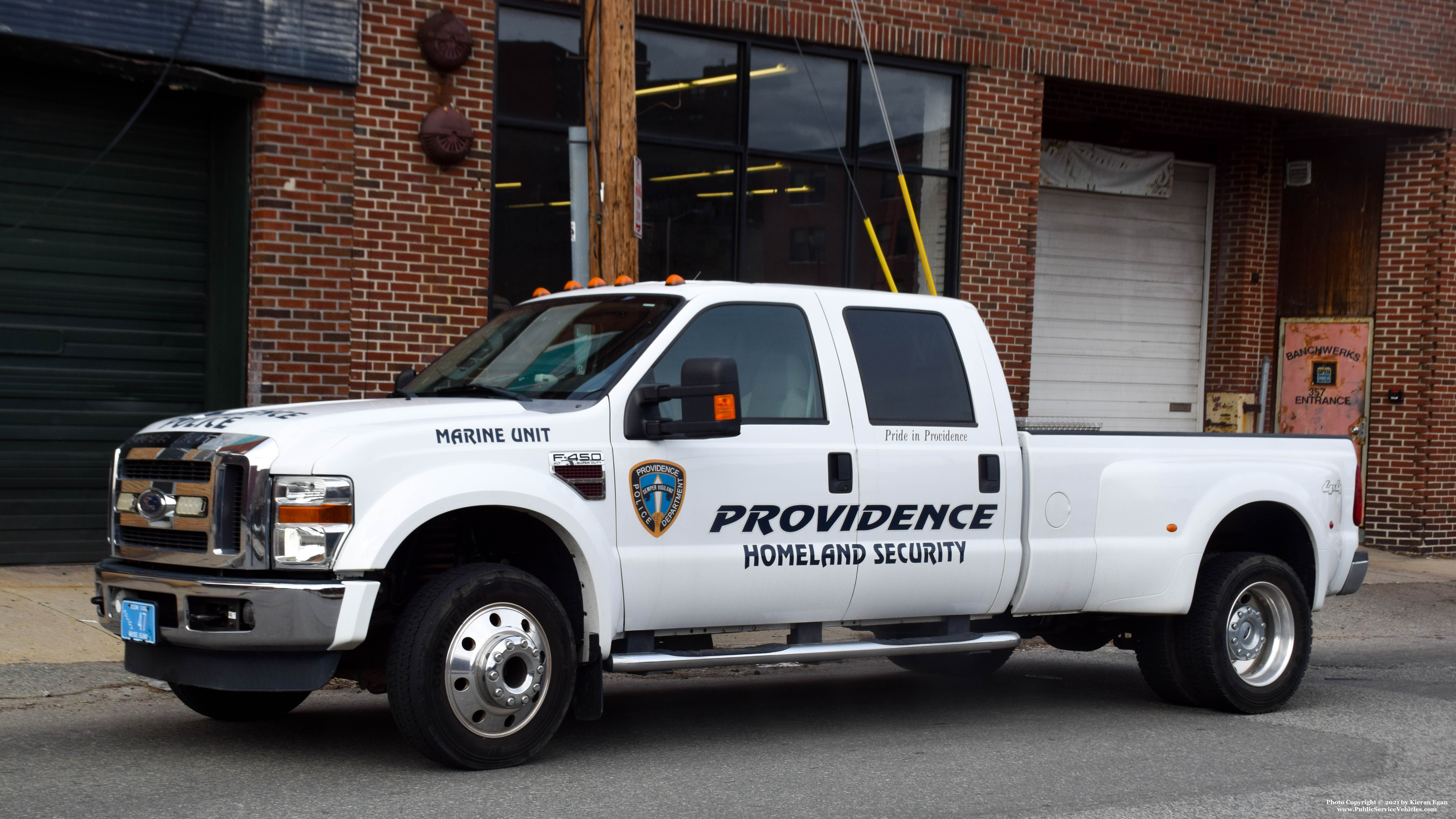 A photo  of Providence Police
            Truck 47, a 2008-2010 Ford F-450 Crew Cab             taken by Kieran Egan