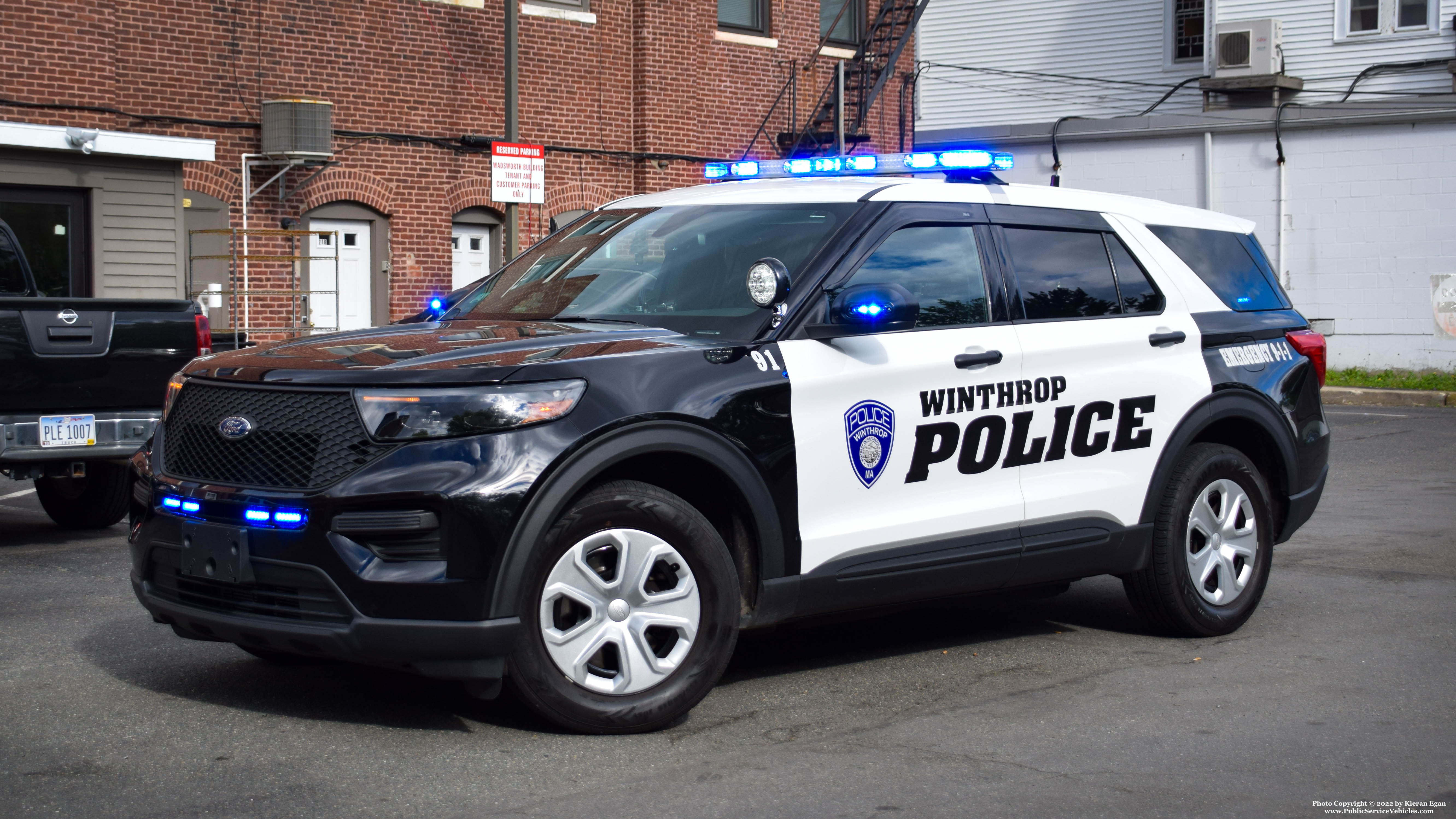 A photo  of Winthrop Police
            Cruiser 91, a 2020 Ford Police Interceptor Utility             taken by Kieran Egan