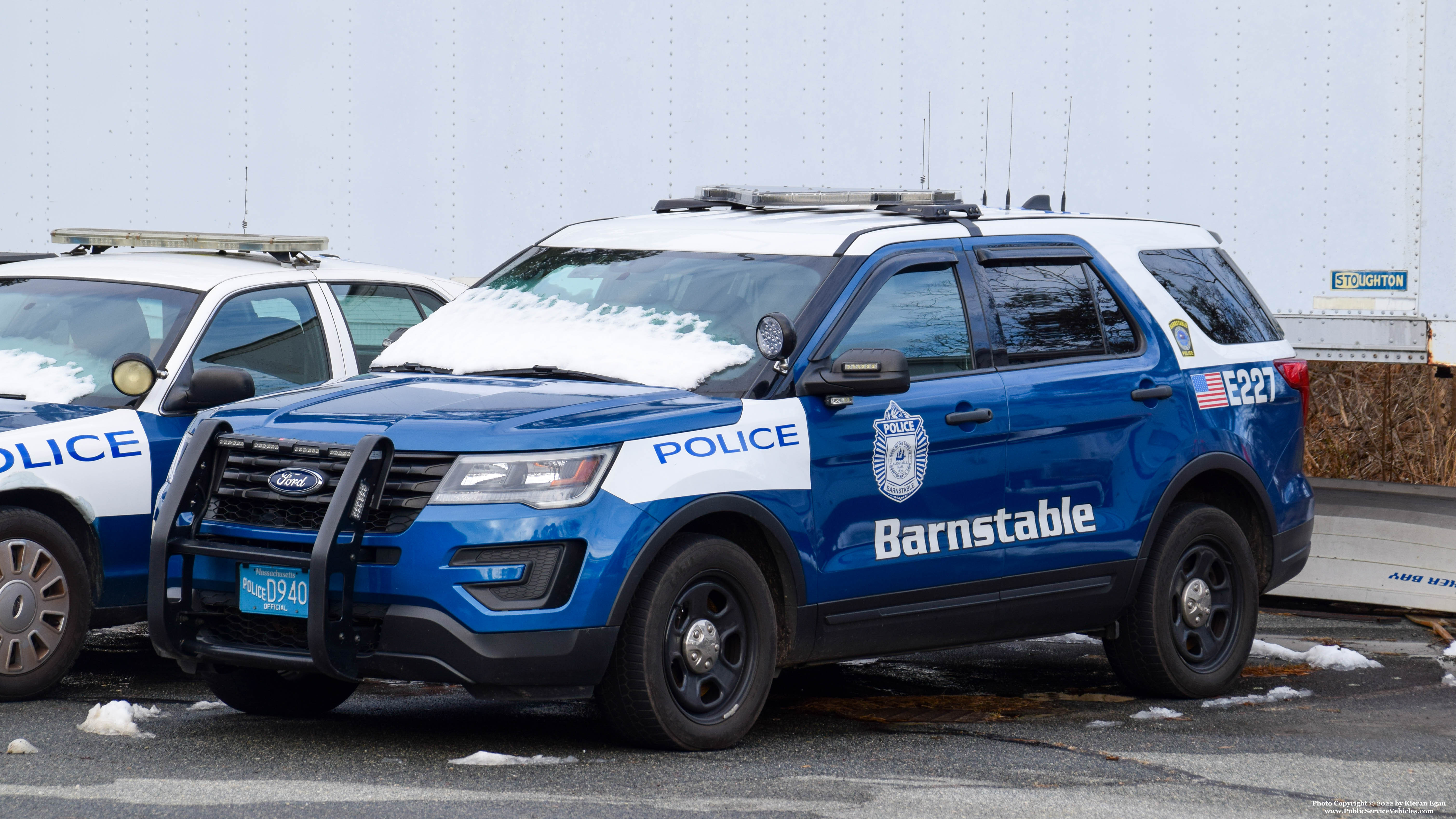A photo  of Barnstable Police
            E-227, a 2018 Ford Police Interceptor Utility             taken by Kieran Egan