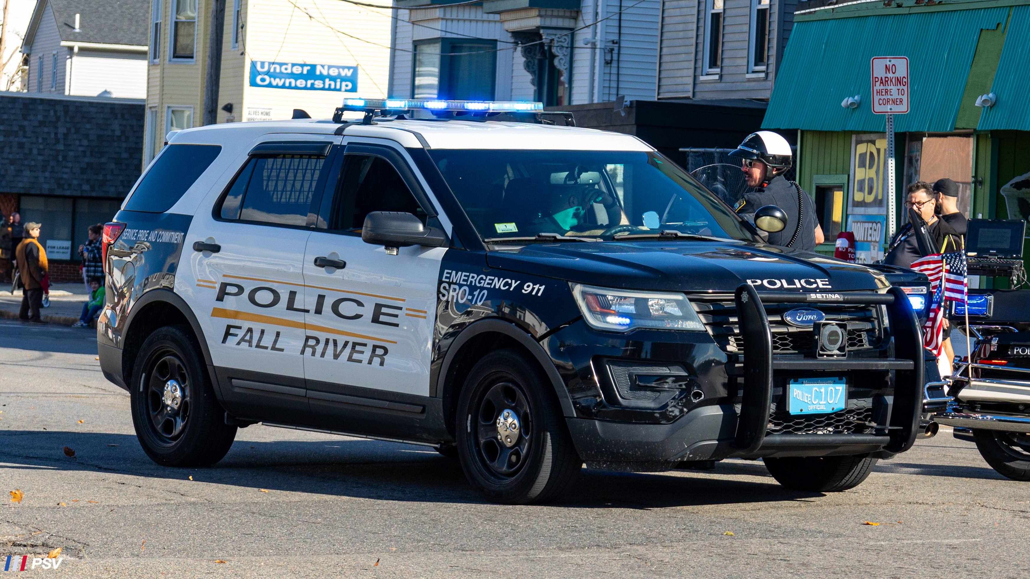 A photo  of Fall River Police
            SRO-10, a 2016 Ford Police Interceptor Utility             taken by Kieran Egan