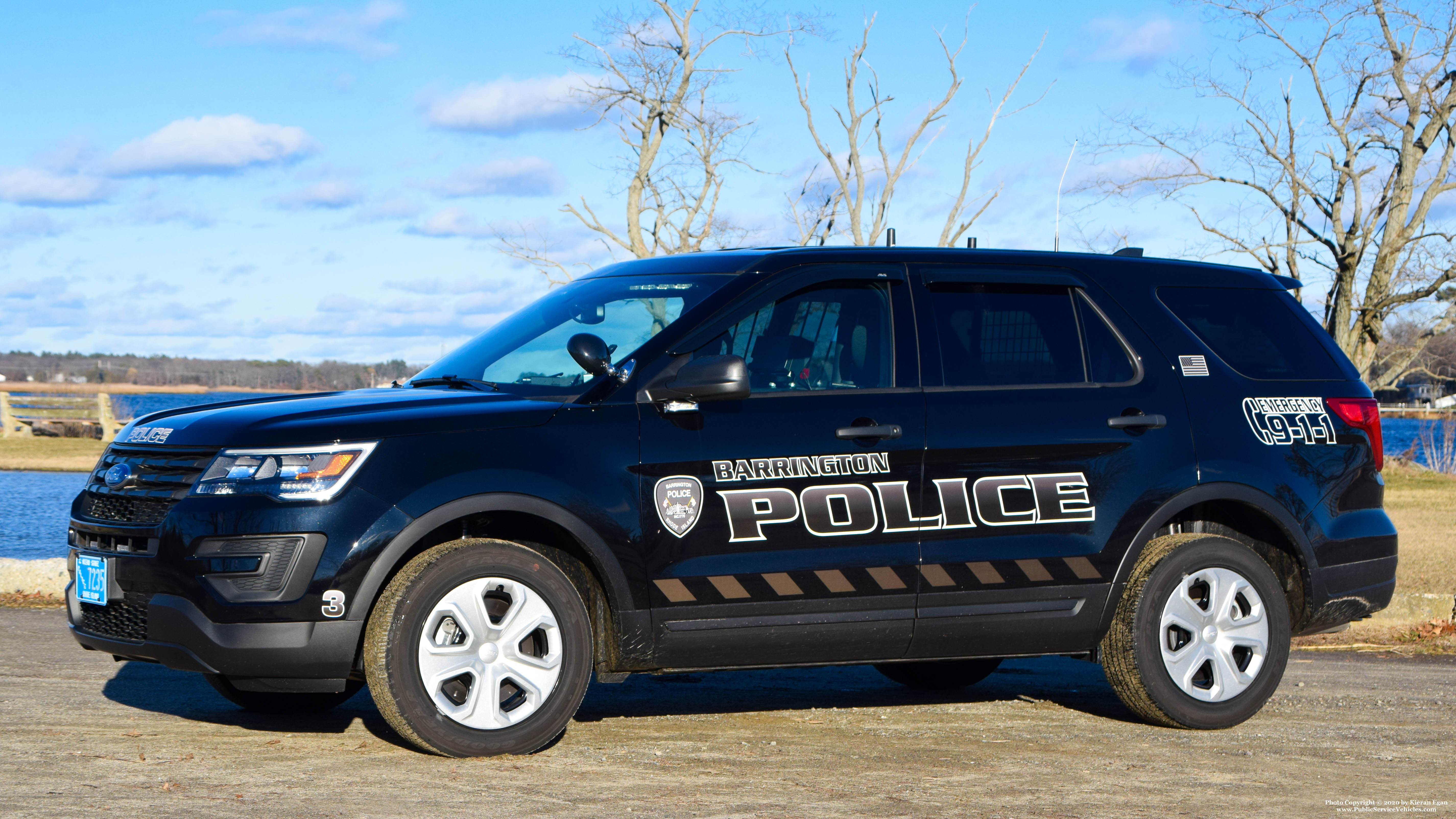 A photo  of Barrington Police
            Patrol Car 3, a 2019 Ford Police Interceptor Utility             taken by Kieran Egan