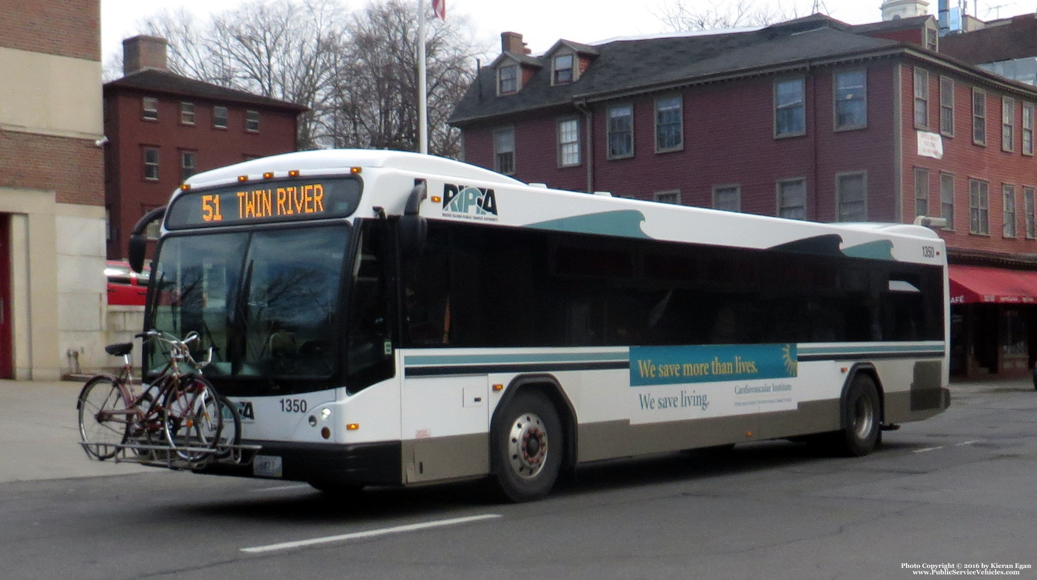 A photo  of Rhode Island Public Transit Authority
            Bus 1350, a 2013 Gillig BRT             taken by Kieran Egan