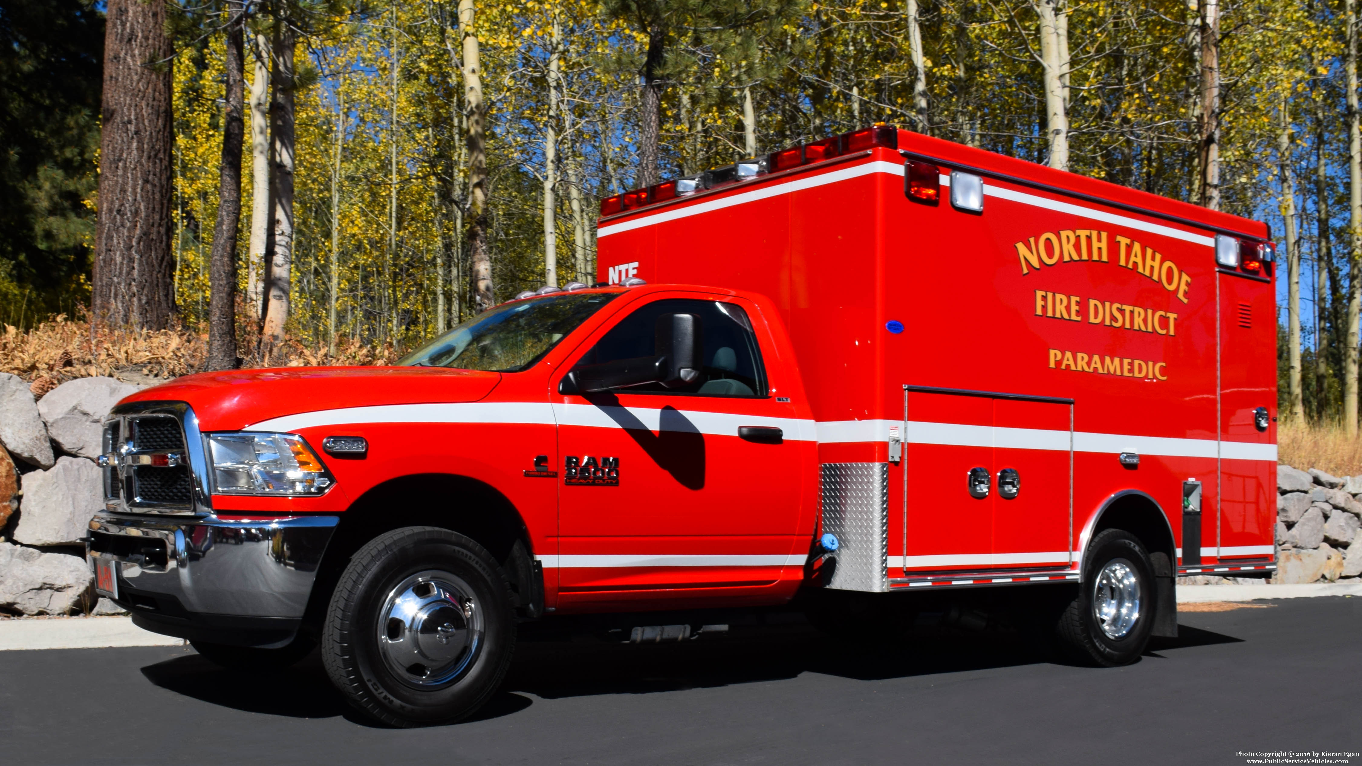 A photo  of North Tahoe Fire District
            Ambulance 51, a 2016 RAM 3500             taken by Kieran Egan