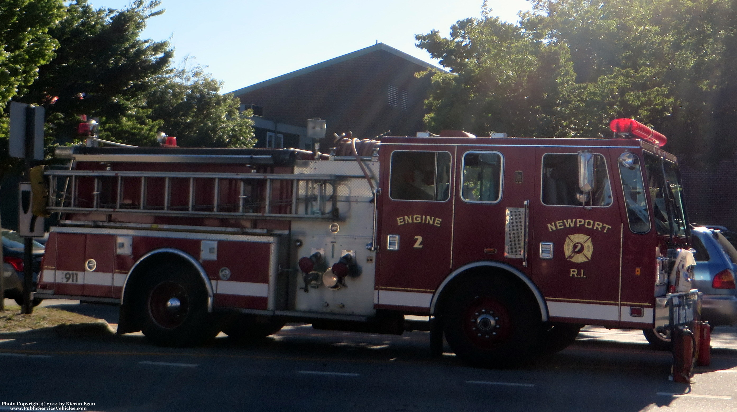 A photo  of Newport Fire
            Engine 2, a 1996 KME             taken by Kieran Egan