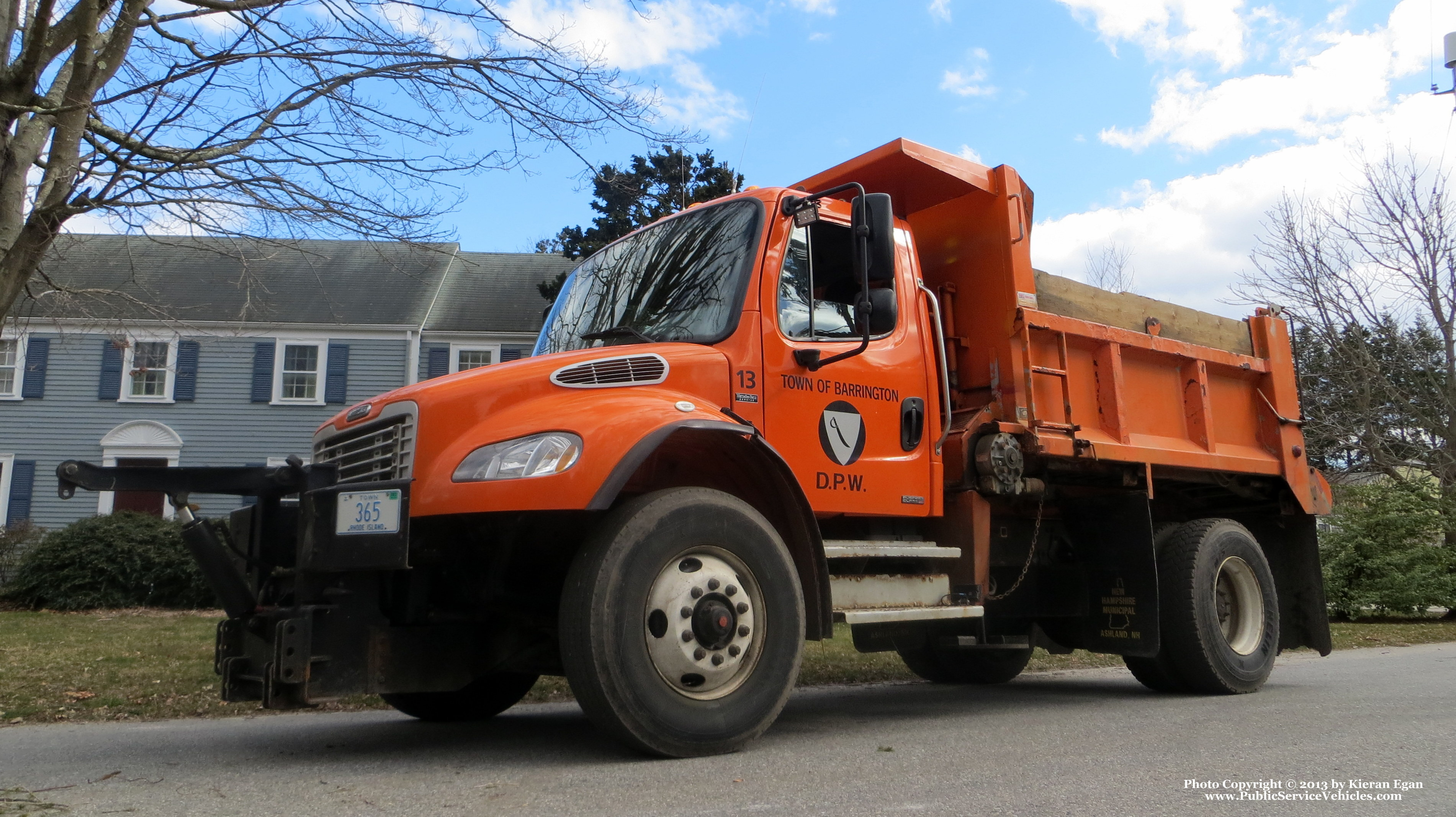 A photo  of Barrington Public Works
            Truck 13, a 2003 Freightliner M2106             taken by Kieran Egan
