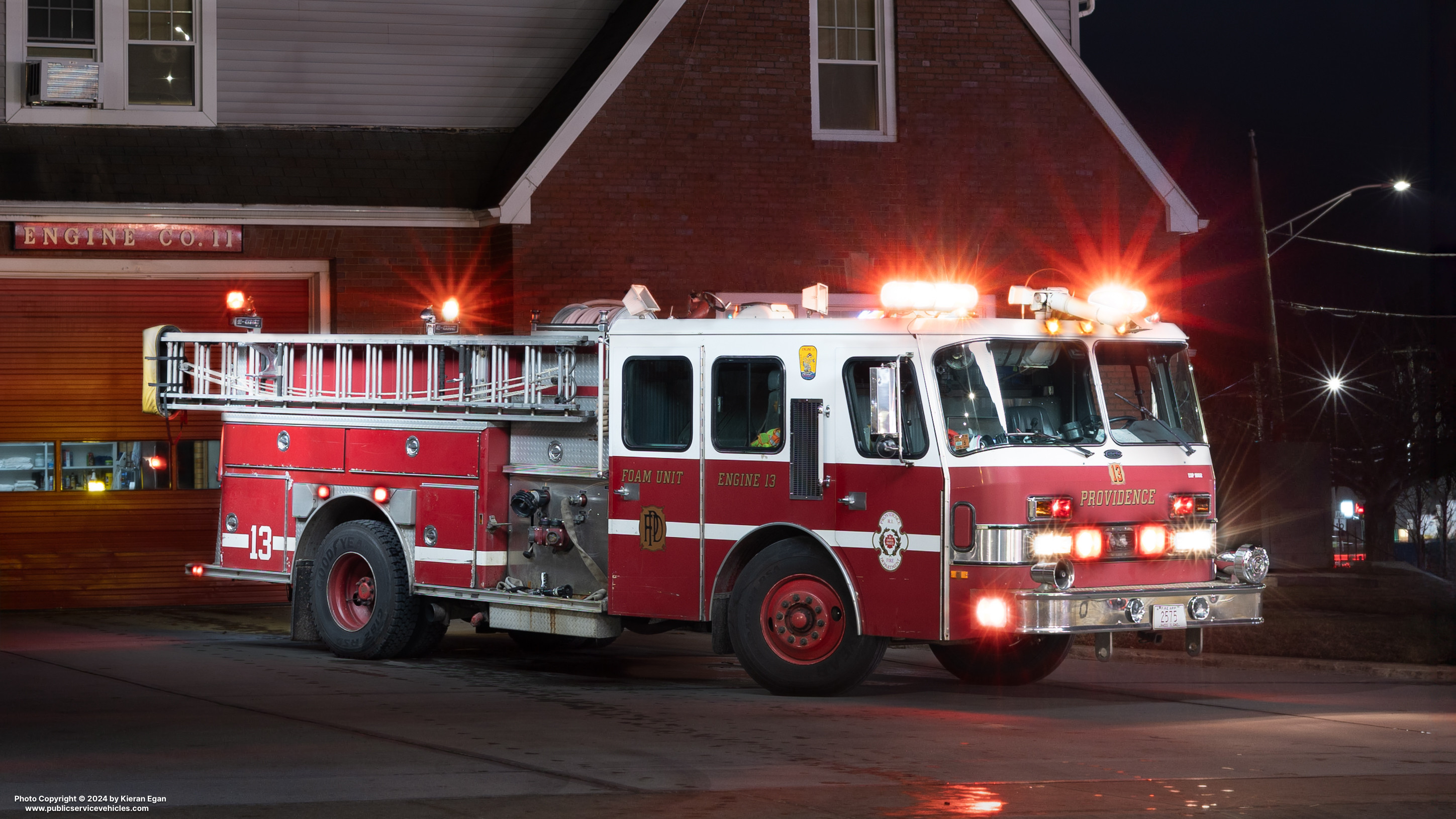 A photo  of Providence Fire
            Engine 18, a 1990 E-One Hurricane             taken by Kieran Egan