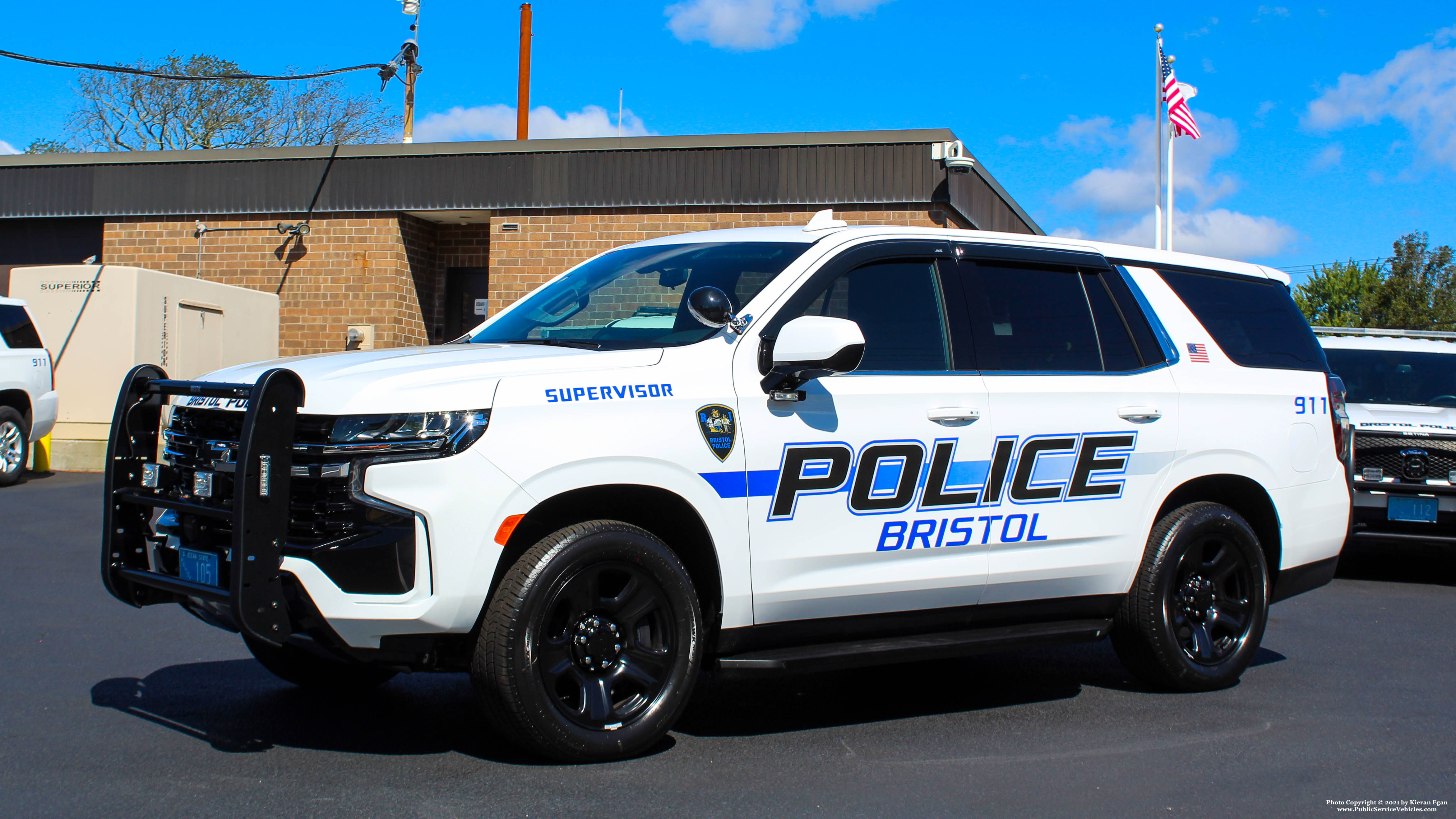 A photo  of Bristol Police
            Cruiser 105, a 2021 Chevrolet Tahoe             taken by Kieran Egan