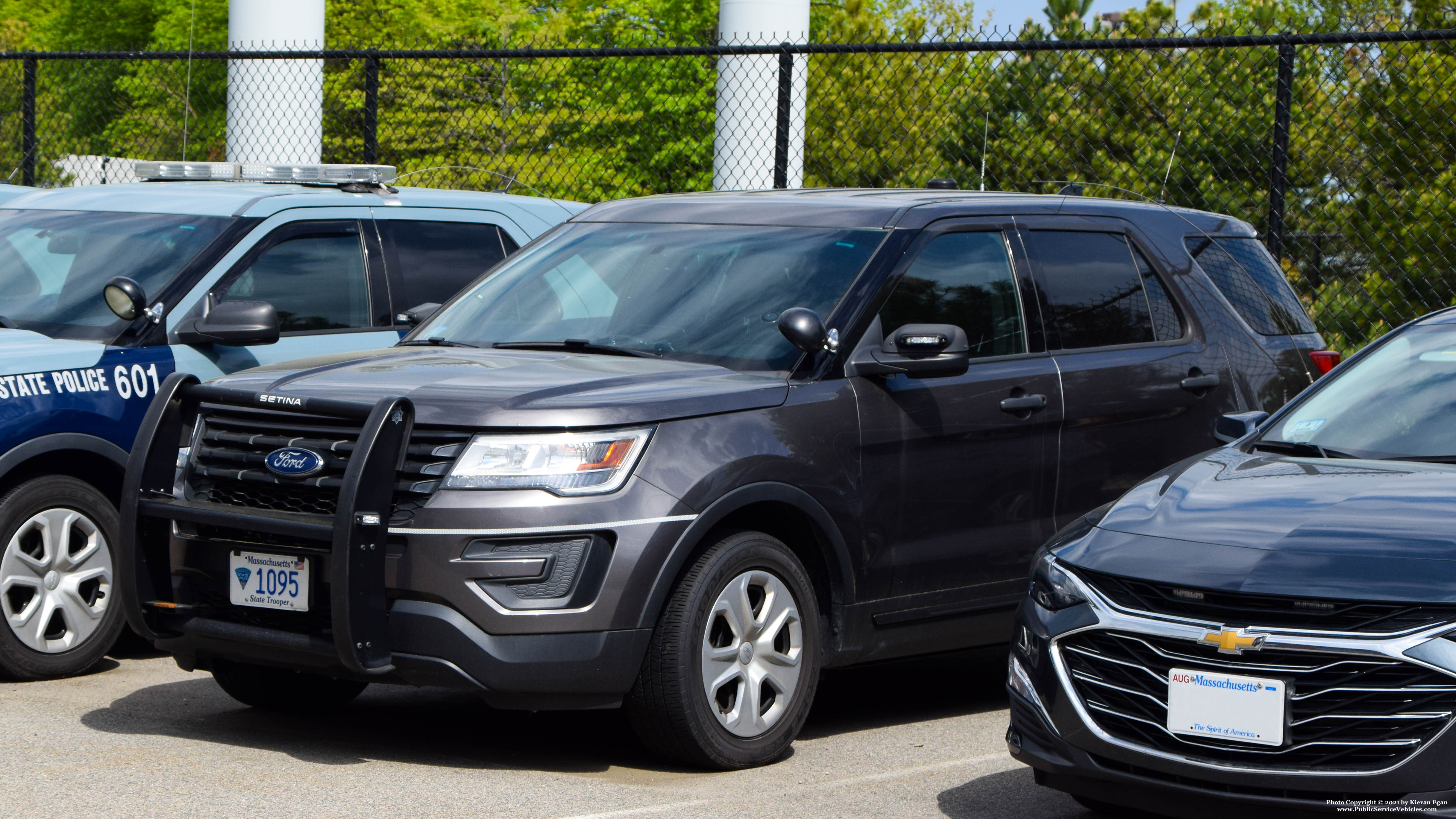 A photo  of Massachusetts State Police
            Cruiser 1095, a 2017 Ford Police Interceptor Utility             taken by Kieran Egan