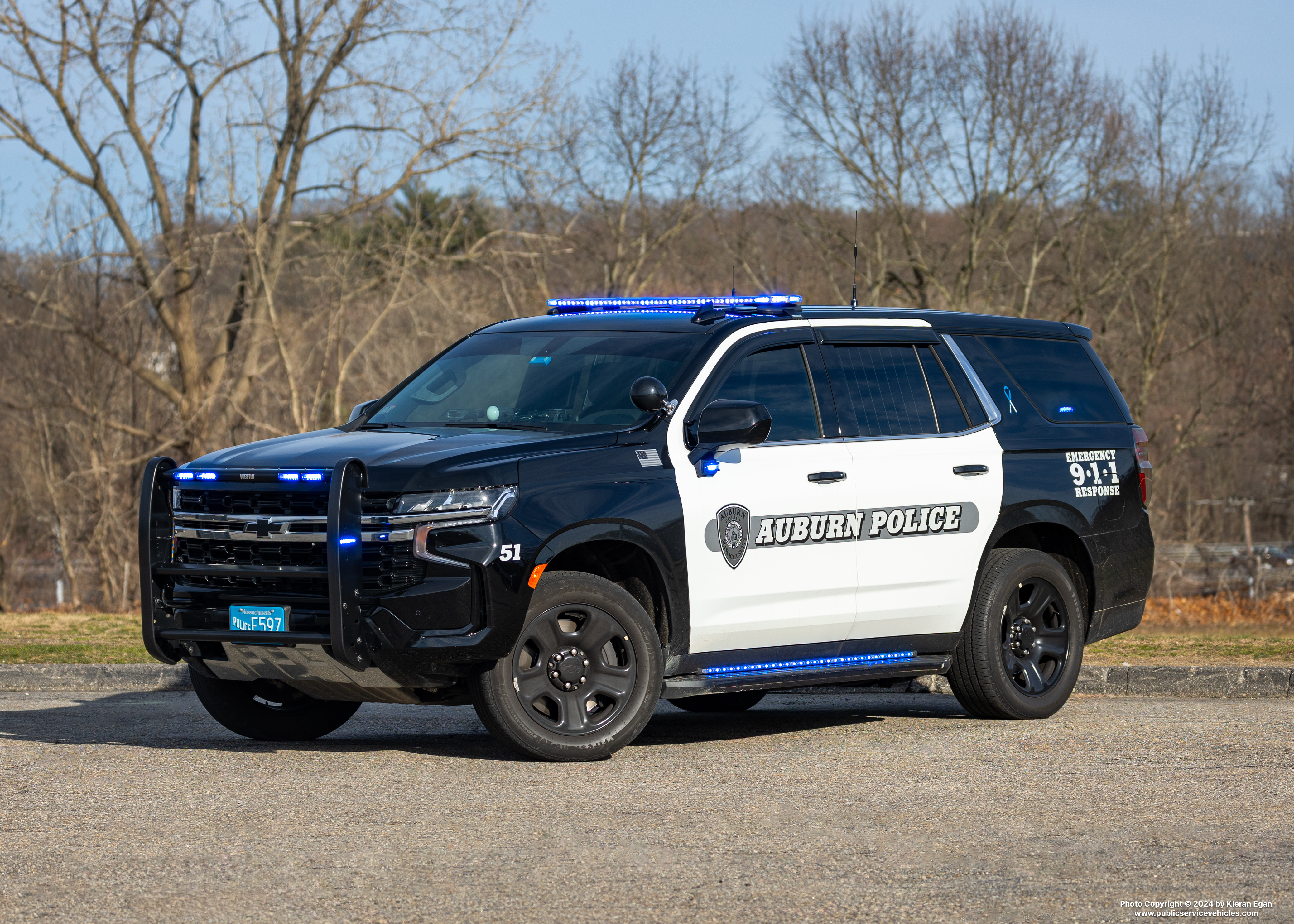 A photo  of Auburn Police
            Car 51, a 2023 Chevrolet Tahoe             taken by Kieran Egan