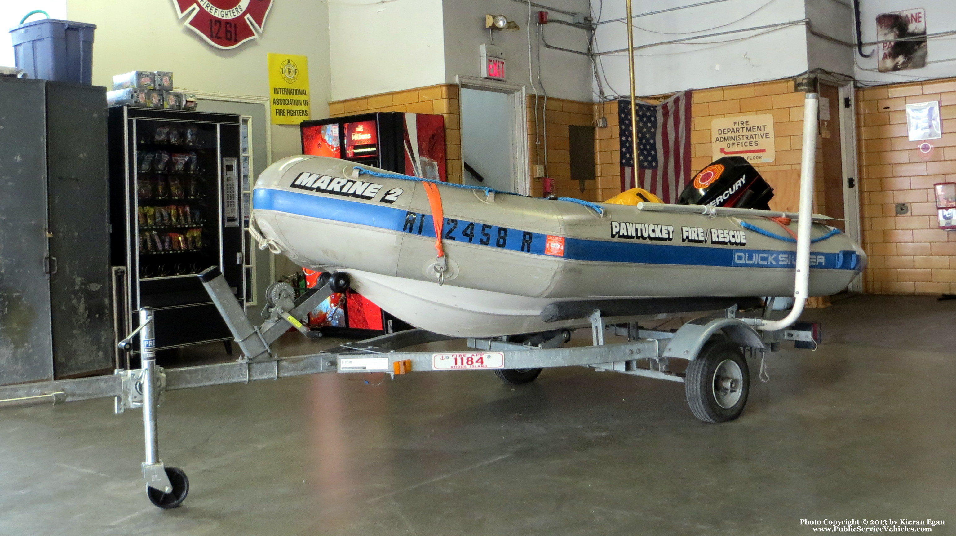 A photo  of Pawtucket Fire
            Marine 2, a 2000-2011 Quicksilver Inflatables             taken by Kieran Egan