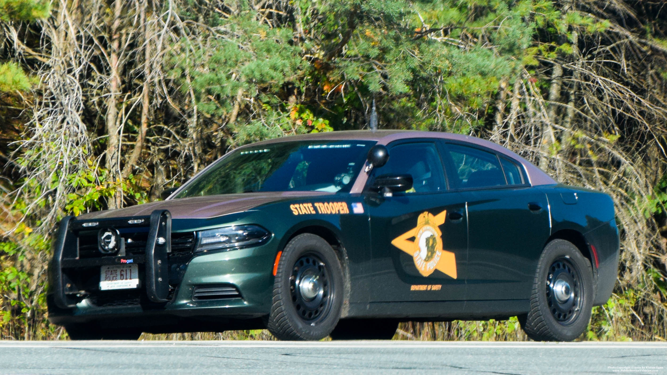 A photo  of New Hampshire State Police
            Cruiser 611, a 2015-2019 Dodge Charger             taken by Kieran Egan