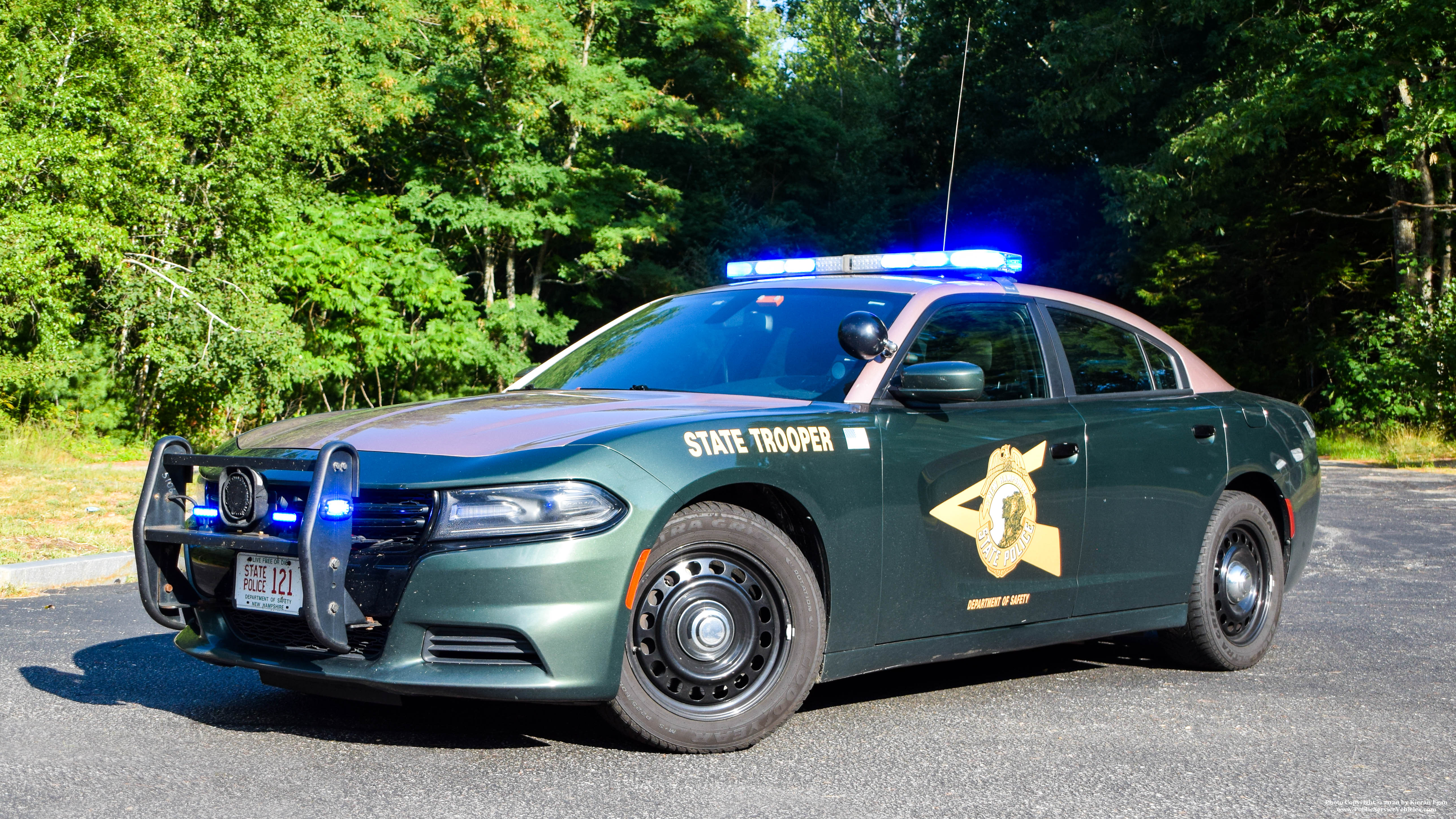 A photo  of New Hampshire State Police
            Cruiser 121, a 2015 Dodge Charger             taken by Kieran Egan