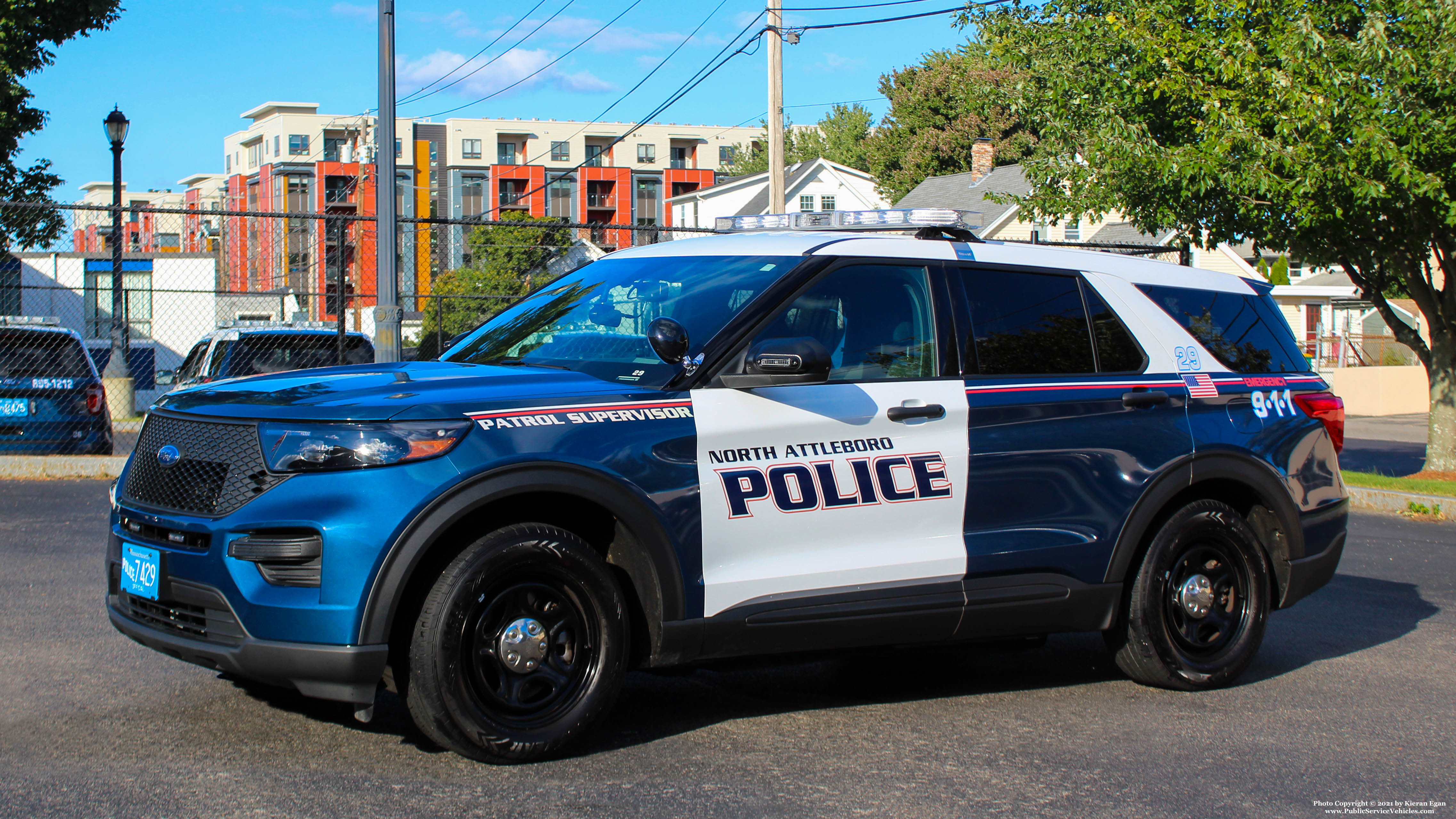 A photo  of North Attleborough Police
            Cruiser 29, a 2021 Ford Police Interceptor Utility             taken by Kieran Egan