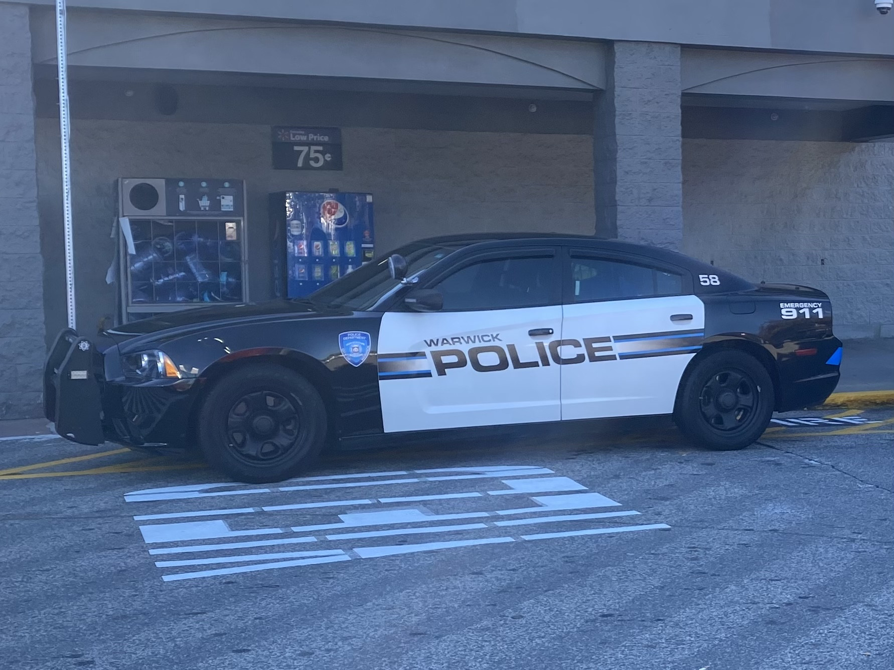 A photo  of Warwick Police
            Cruiser CP-58, a 2014 Dodge Charger             taken by @riemergencyvehicles